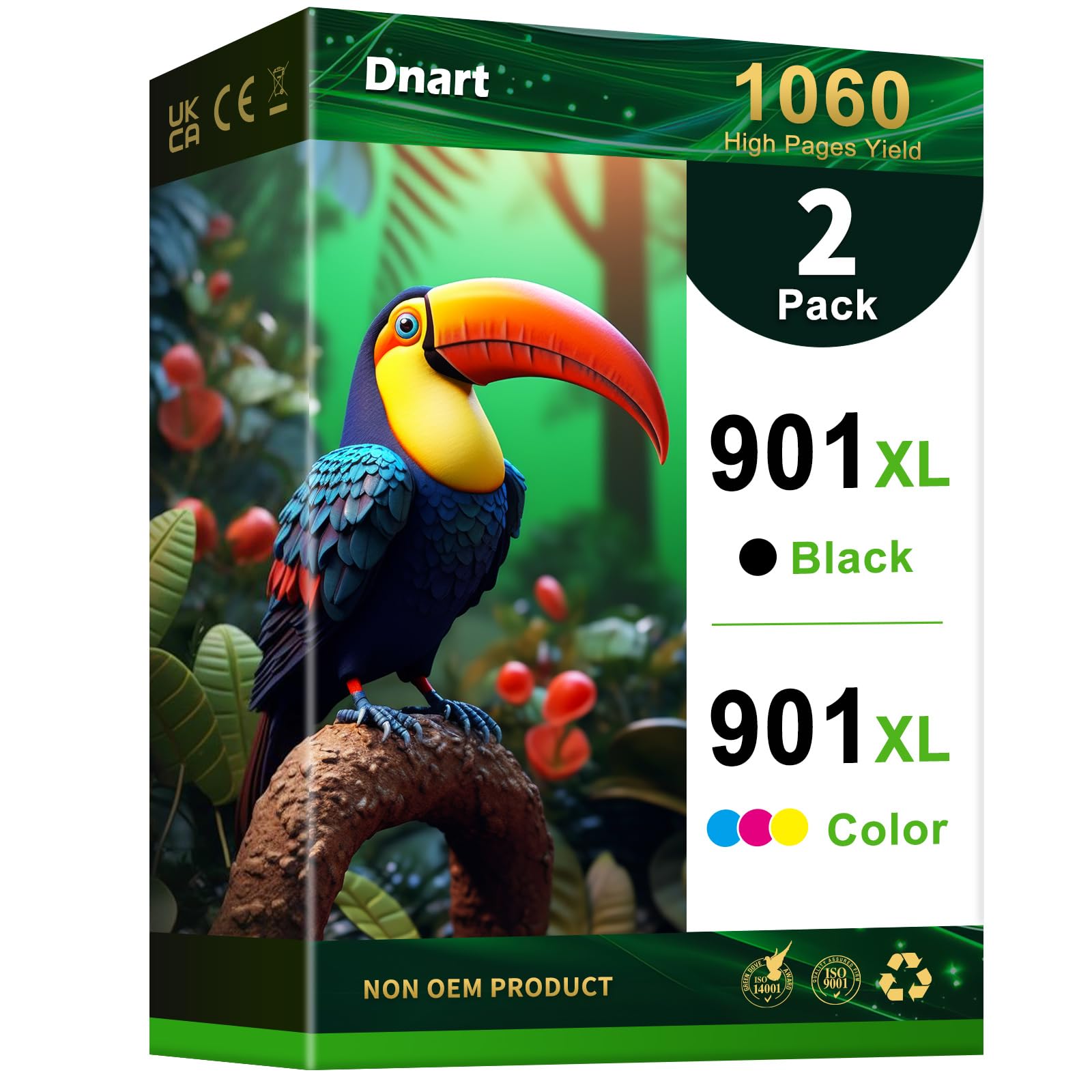HP 901XL Ink Cartridge Replacement - Black & Color Combo Pack (2 Pack) - Compatible with HP OfficeJet 4500, J4524, J4540, J4550, J4580, J4624, J4680 Printers - Ideal for Home Office Printing, School Projects & Small Business Documents