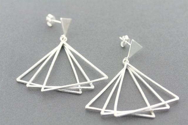 Stylish Silver Multi-Triangle Earrings for Women - Trendy Geometric Jewelry for Parties, Dating & Everyday Wear