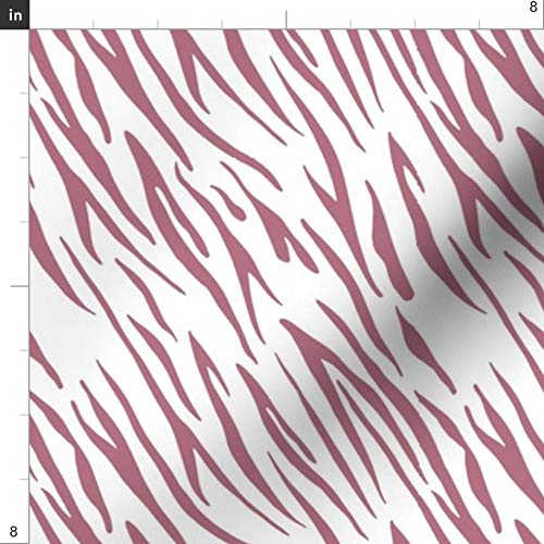 Tiger Stripes Dark Mauve Woodland Animals Nursery Fabric - Safari Zoo Printed Upholstery Velvet by The Yard for Home Decor, Furniture & Apparel | Perfect for Nursery Curtains, Throw Pillows & DIY Crafts