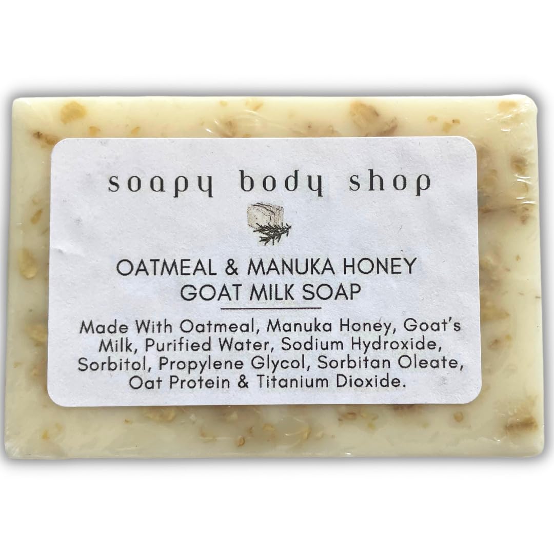 Oatmeal & Honey Goat Milk Soap Bar - Moisturizing Manuka Honey Soap for Dry & Itchy Skin - Gentle Exfoliating & Soothing Bath Soap - 3 Pack for Daily Skincare & Sensitive Skin Relief