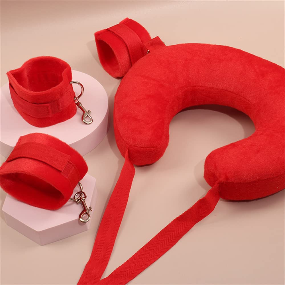 SM Flirting Binding Split Leg Restraint Pillow - Stretchy Bondage Pillow for Sex Toys & Sex Swing - Perfect for BDSM, Couples Play & Erotic Massage (Red)