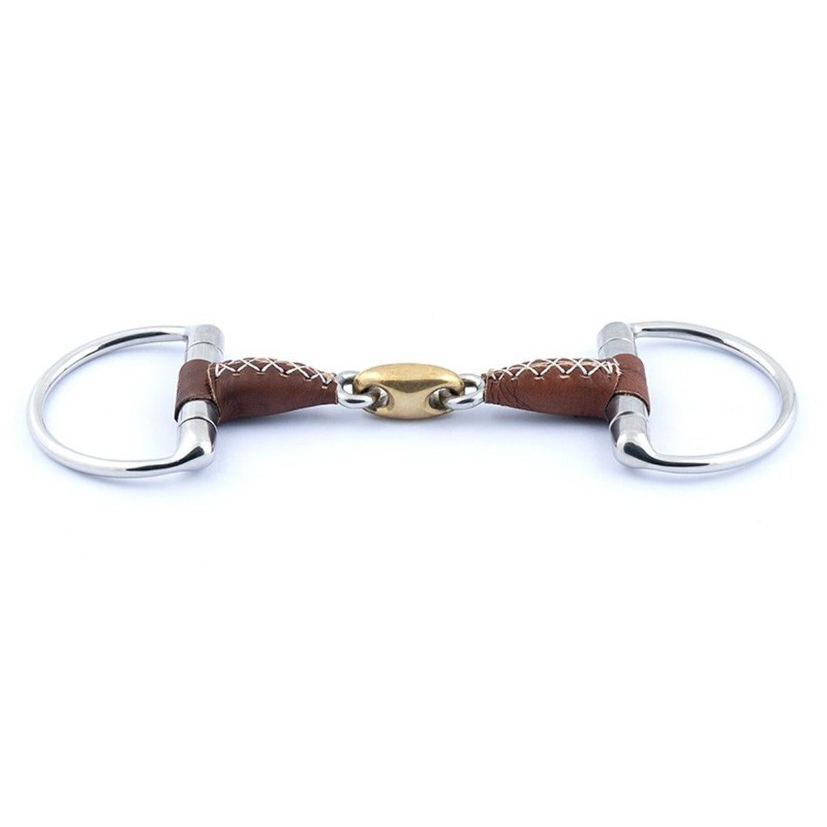 Jump'in Leather Covered Eggbutt Bit - English Horse Riding Snaffle Bit for Dressage & Training - Comfortable Equestrian Equipment for Show Jumping & Trail Riding