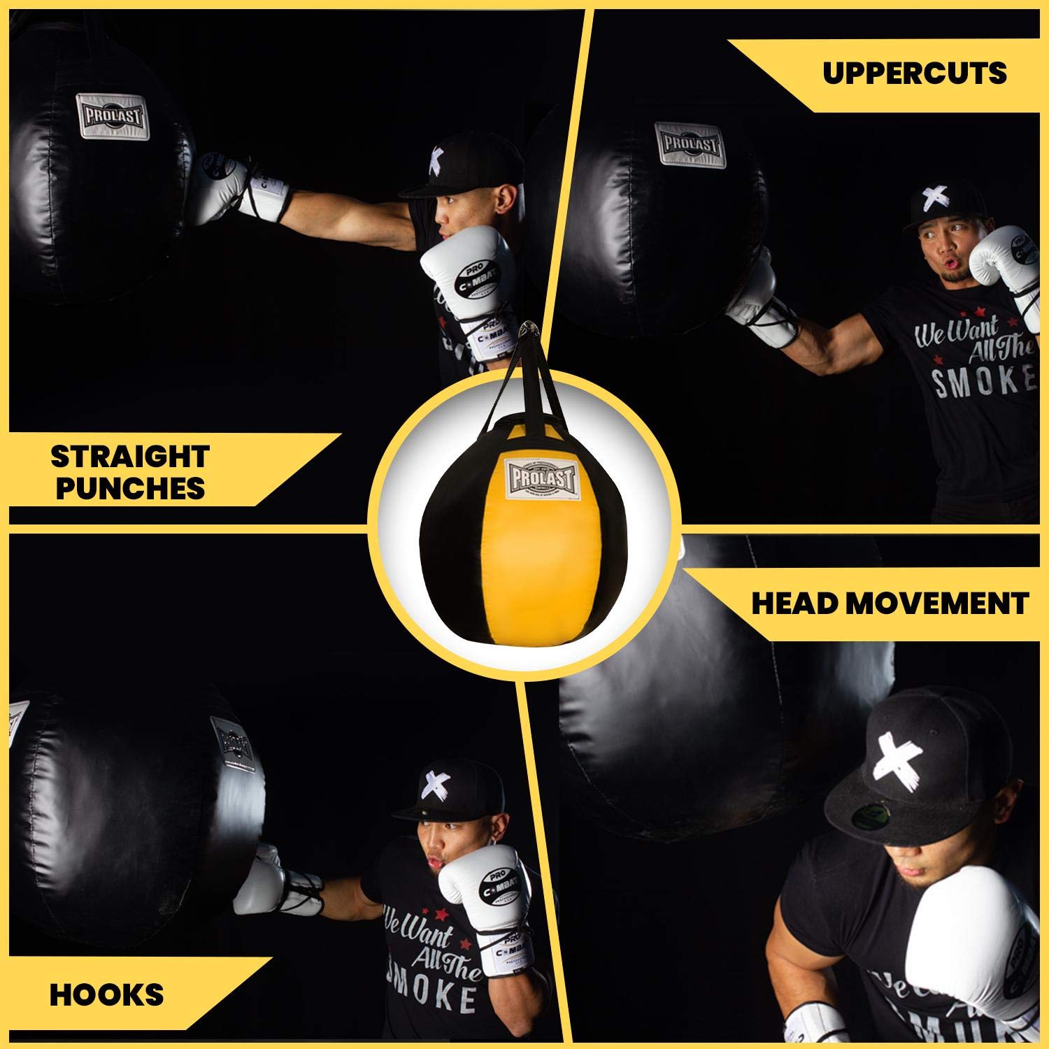 PROLAST Wrecking Ball Heavy Punching Bag for Boxing, Muay Thai & MMA Training - Professional Filled Body Snatcher Bag for Home Gym & Martial Arts Practice
