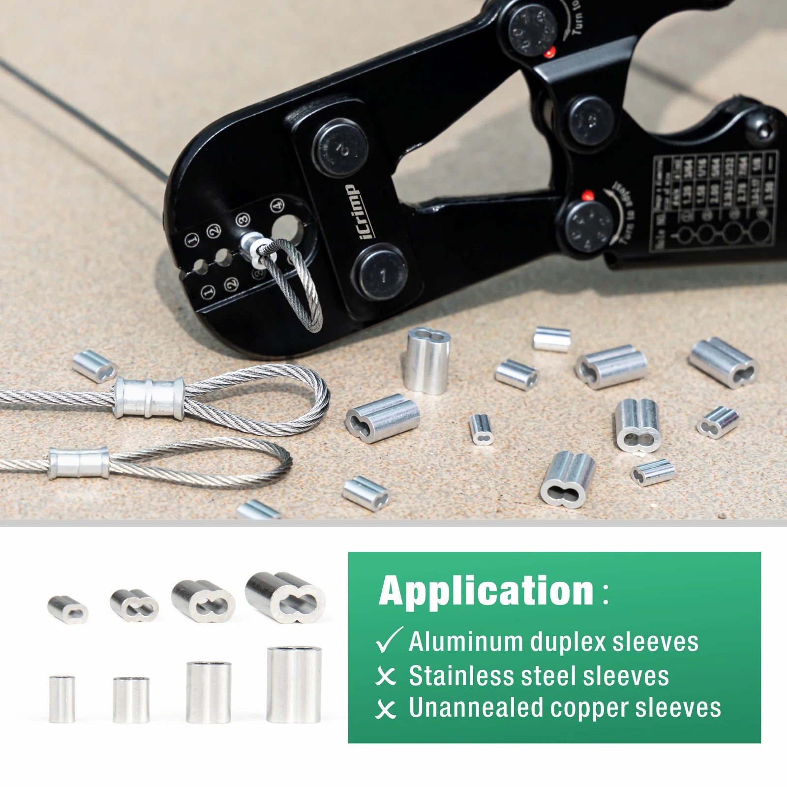 Wire Rope Crimping Tool for 3/64