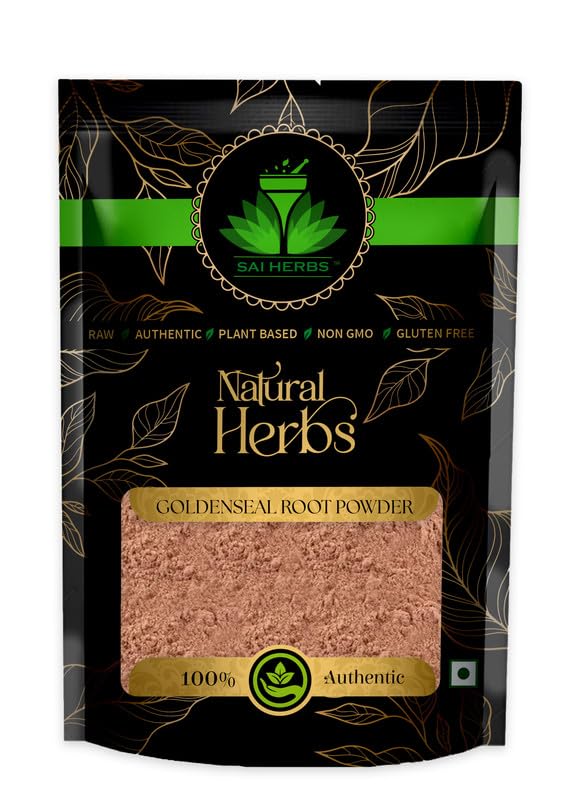 SAI HERBS Goldenseal Root Powder - 100% Pure & Natural Skin Care Supplement (100g) - Supports Healthy Skin, Immune Boost & Herbal Remedies for Acne & Eczema