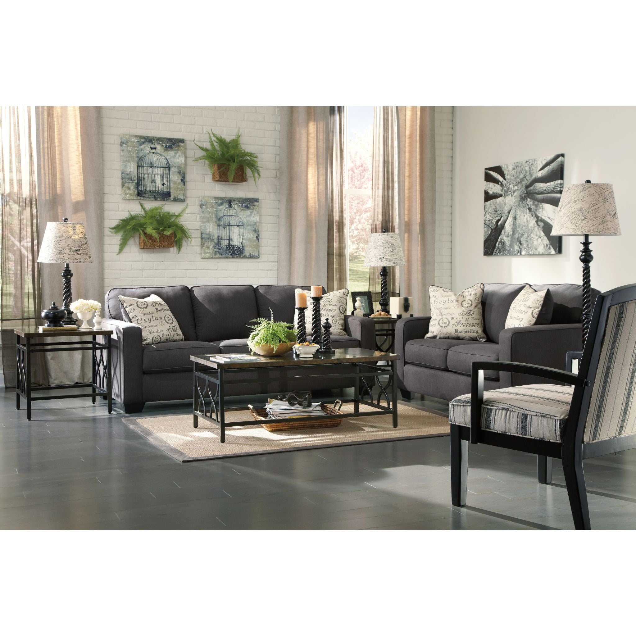 Alenya Loveseat Charcoal - Modern Sofa for Small Spaces | Perfect for Apartments, Living Rooms & Cozy Corners