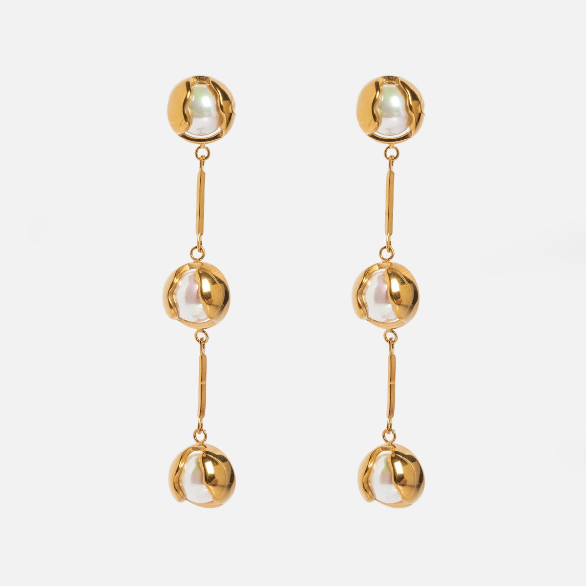 Bisou Elegant Dangle Earrings for Women - Trendy Gold Plated Hoop Earrings for Everyday Wear | Perfect for Parties, Weddings & Office Outfits