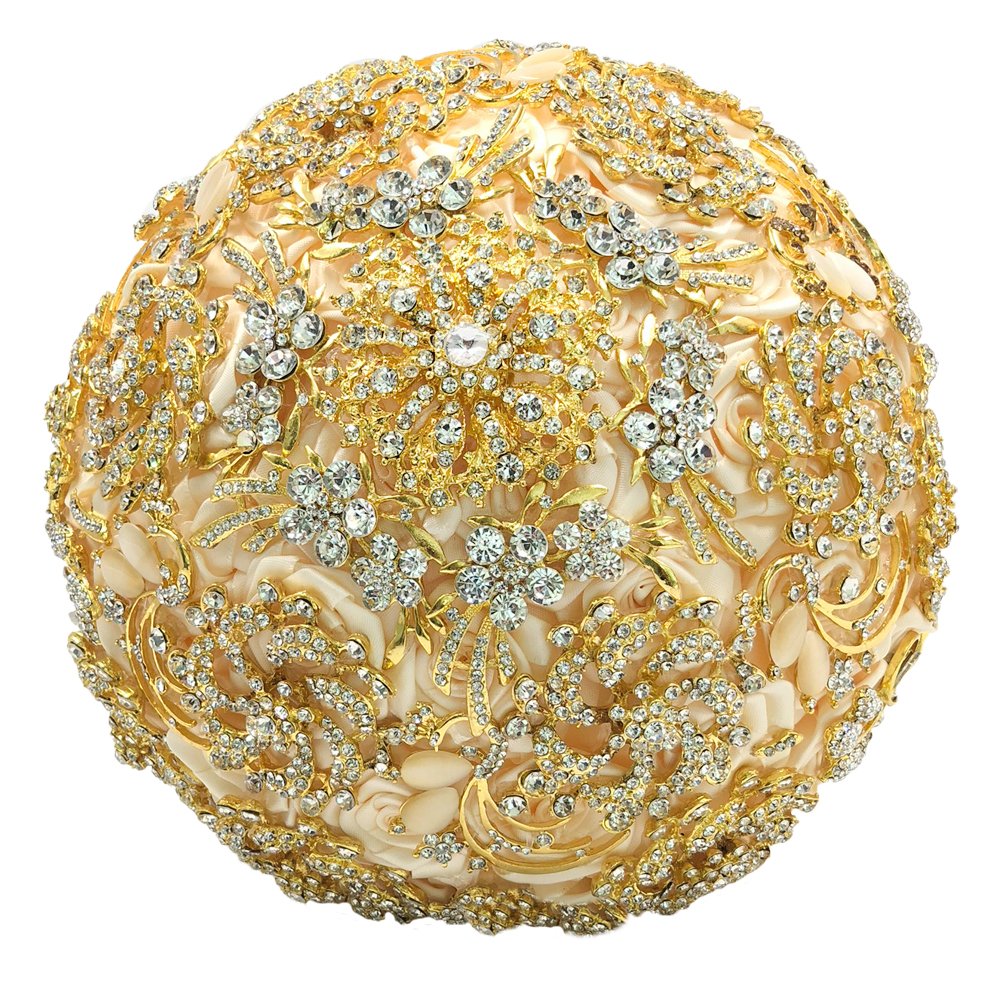 Handmade Luxury Bridal Brooch Bouquet - Sparkle Rhinestone & Pearl Covered Wedding Jewelry for Bride (Milk White) | Perfect for Weddings, Bridal Showers, and Special Occasions