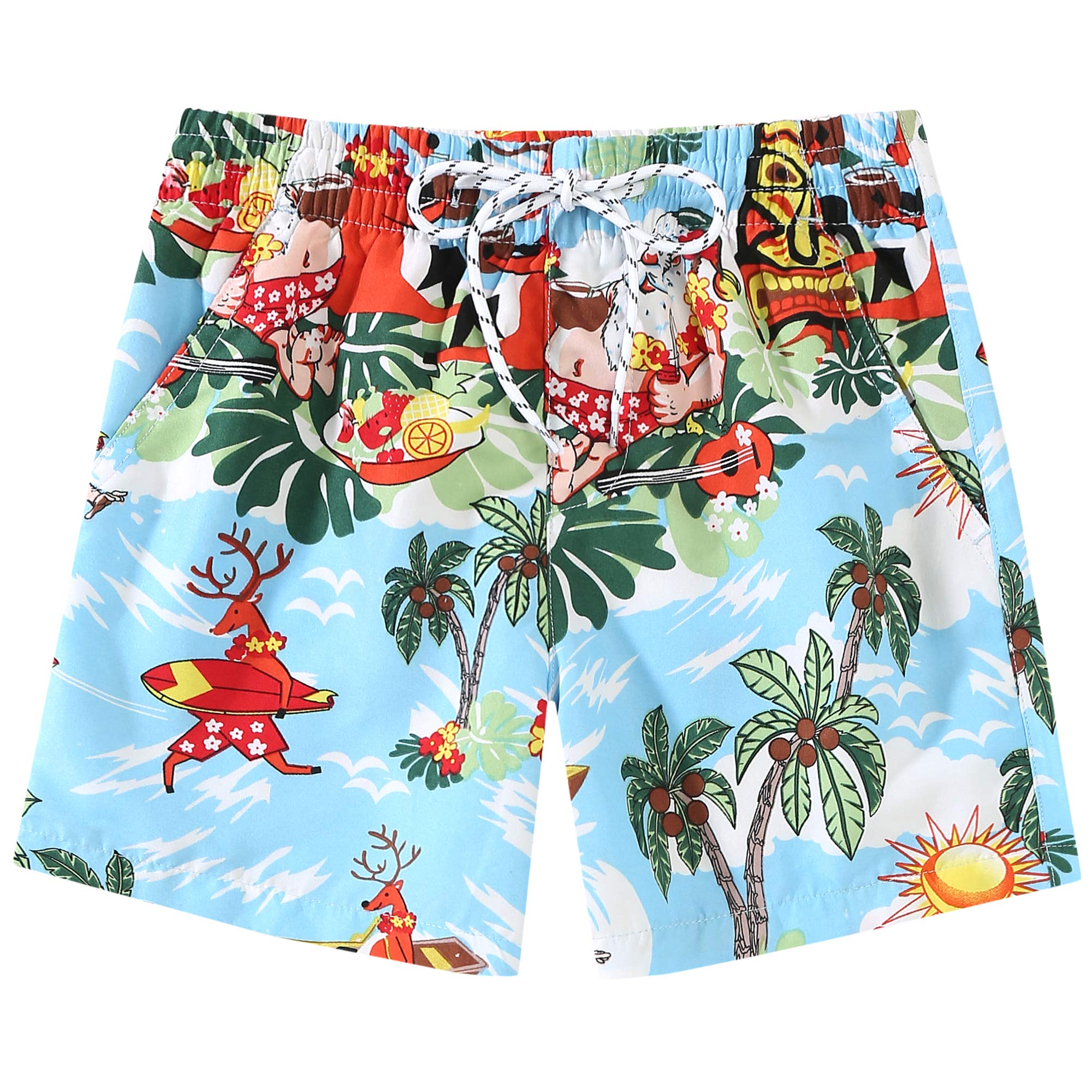 **Boys' Quick Dry Swim Trunks - Hawaiian Beach Shorts for Kids, Comfortable & Stylish Board Shorts - Perfect for Swimming, Surfing, and Summer Vacations**