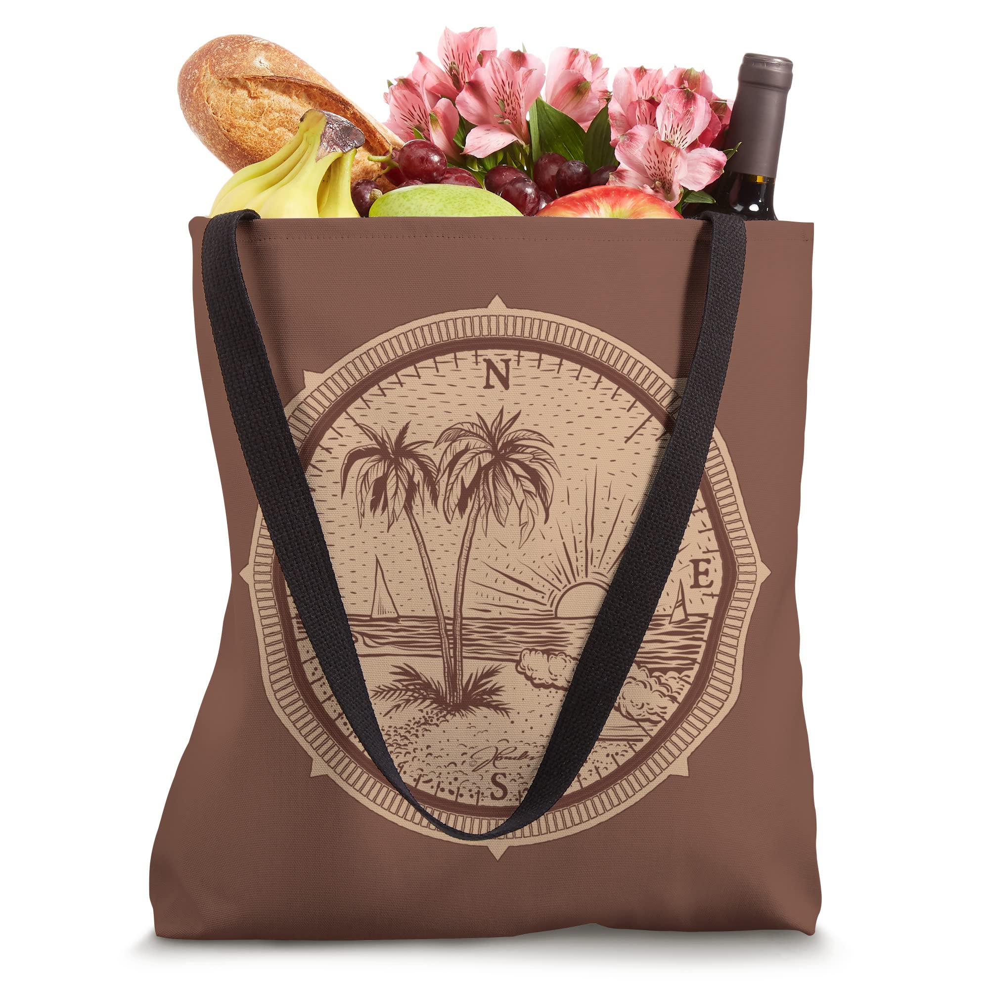 JCombs: Stylish Compass Rose Beach Tote Bag - Perfect for Summer Travel, Beach Outings & Shopping | Water-Resistant & Spacious Carryall