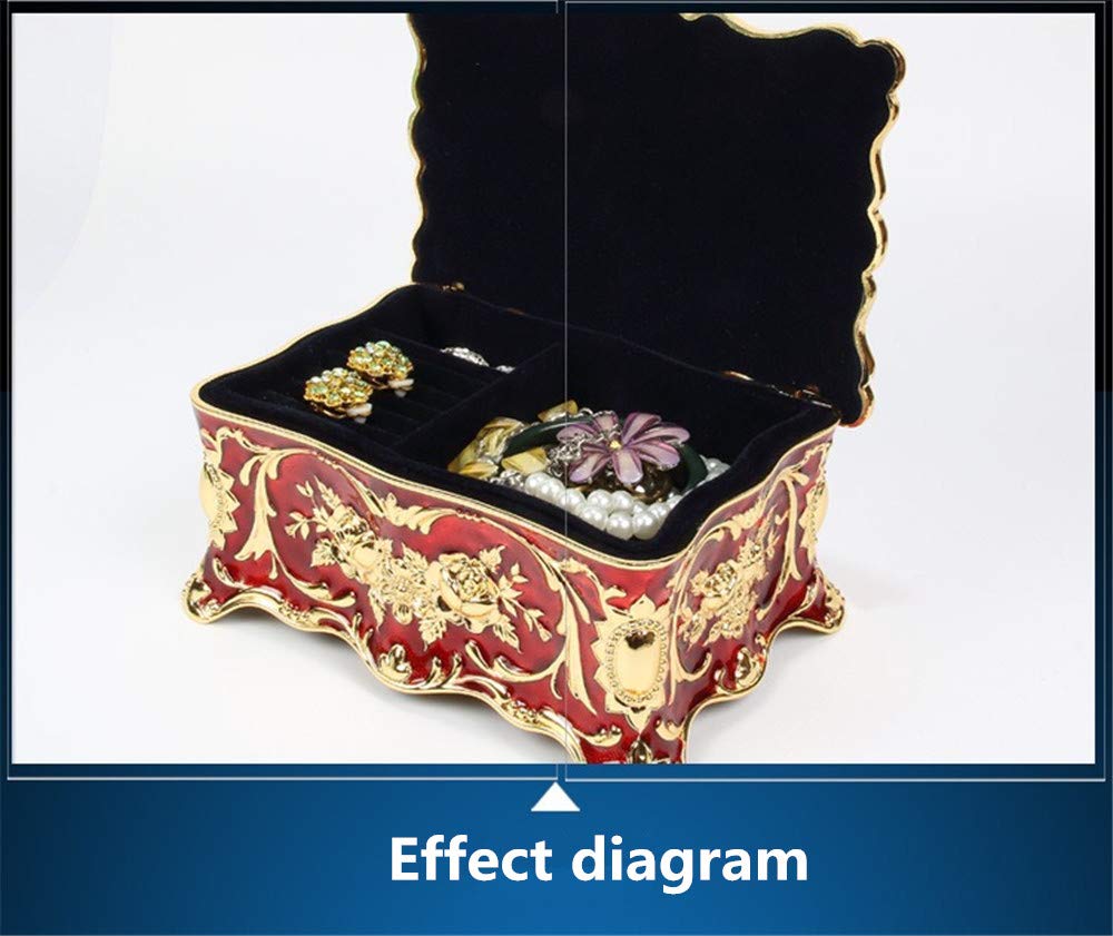 Luxury European Style Enamel Jewelry Box with Diamond Accents - Multi-Layer Princess Jewelry Storage Organizer for Women & Girls | Perfect for Dresser Top, Vanity Display & Gift Giving