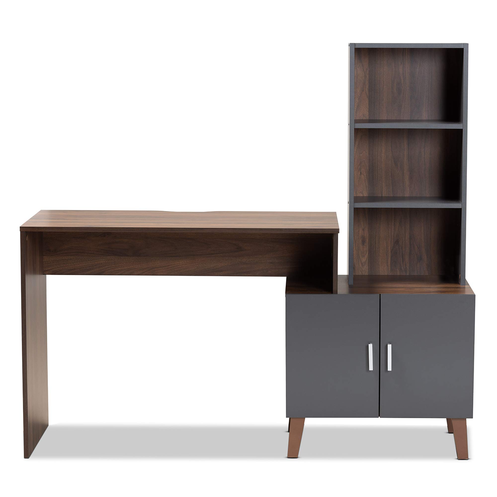 Baxton Studio Jaeger Desk Grey Walnut - Home Office Furniture