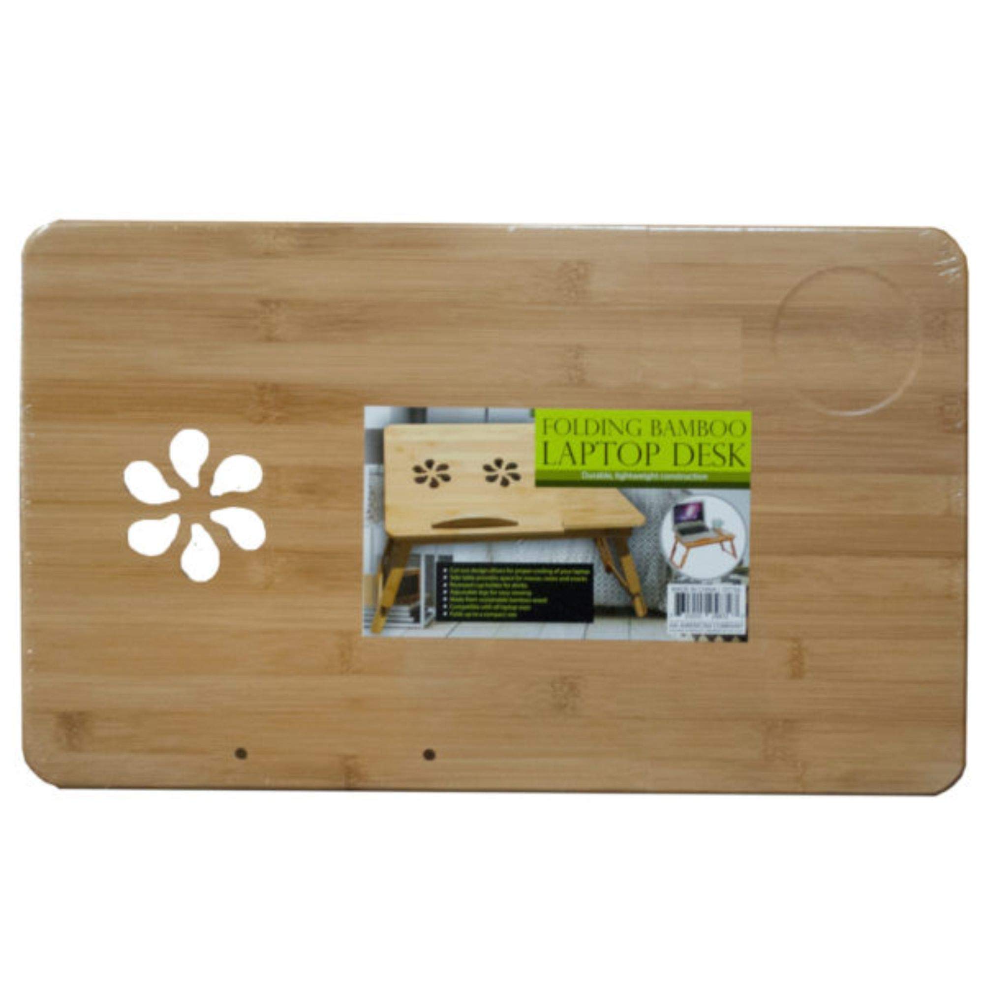 Wholesale Brown Folding Bamboo Computer Desk - Compact Home Office Desk for Small Spaces, Dorm Rooms & Workstations