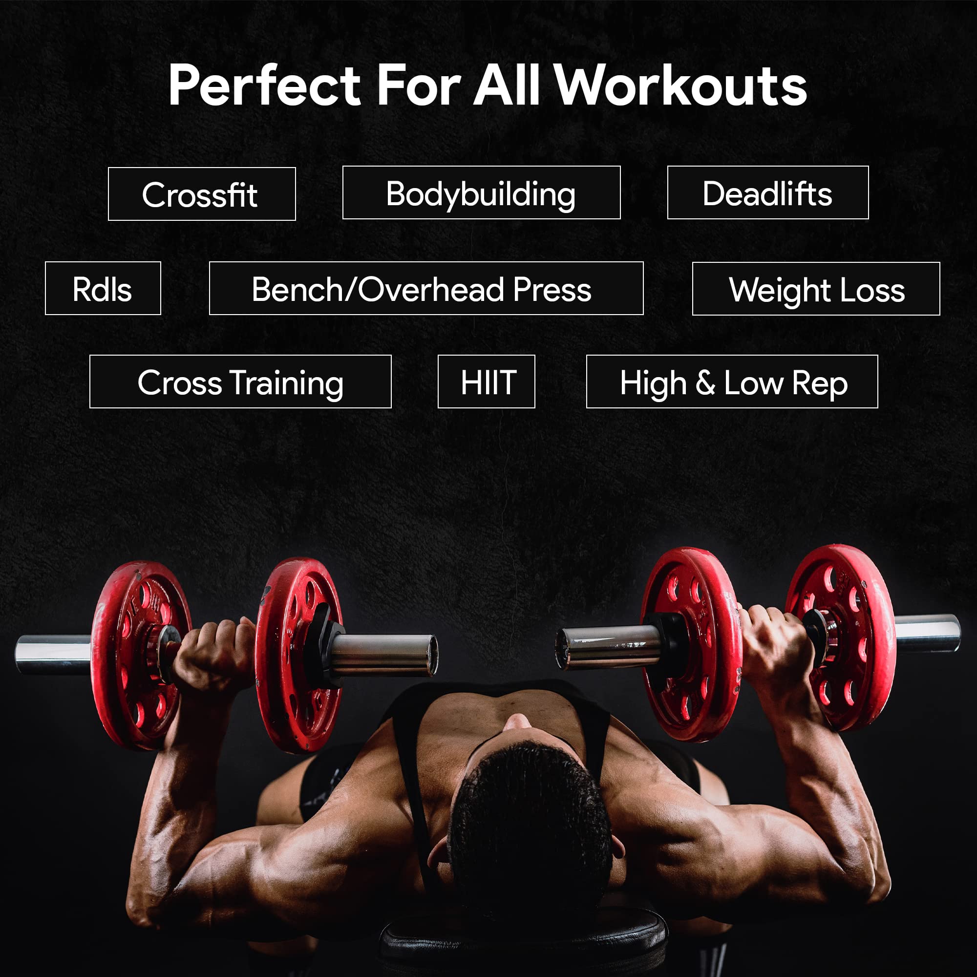 Olympic 2 Inch Loadable Dumbbell Bar - Heavy Duty Adjustable Dumbbell Handles for Gym, Home Workouts, Strength Training & Weightlifting - Perfect for Bodybuilding, CrossFit & Fitness Enthusiasts