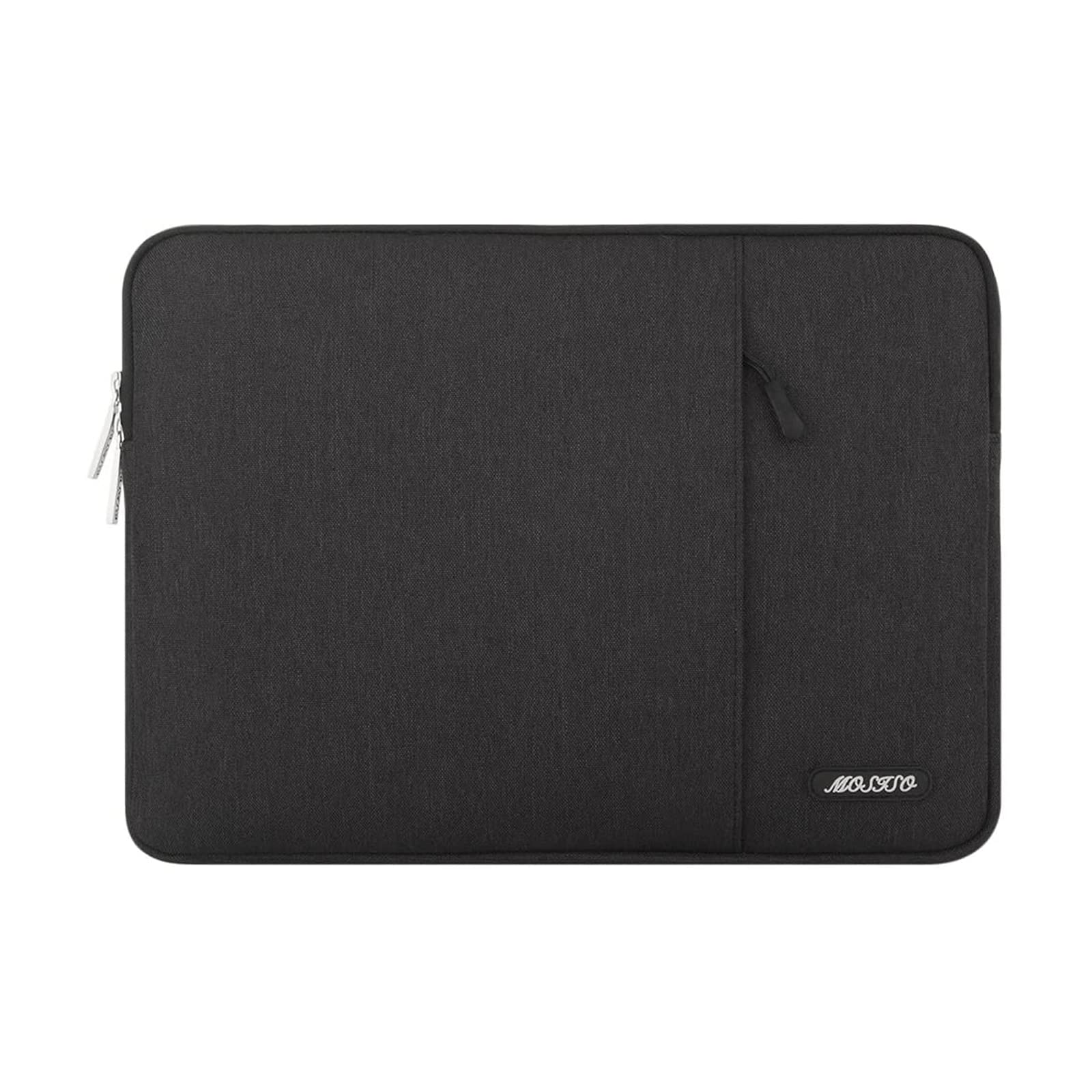 MOSISO 14 Inch Laptop Sleeve Case - Compatible with HP Lenovo Dell ASUS Acer, HP Stream, Dell Latitude, Lenovo IdeaPad - Polyester Vertical Computer Bag with Pocket (Black) - Perfect for Work, School & Travel Protection