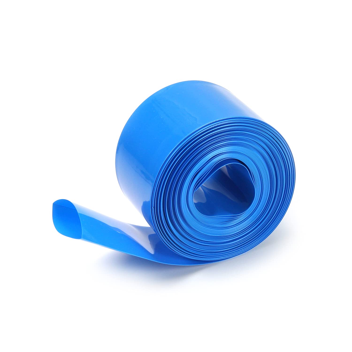 Bettomshin 1Pcs Blue PVC Heat Shrink Tubing 39.37 Ft Length 1.57 Inch Flat for AA Battery - Electrical Insulation, Wire Protection, DIY Projects, Home and Automotive Repair
