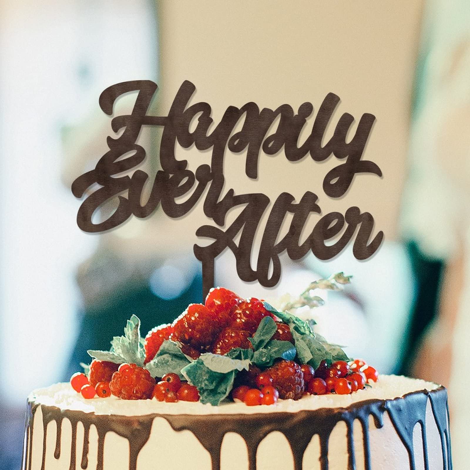 Personalized Wooden Wedding Cake Topper - Custom Last Name Rustic Cake Topper for Wedding, Engagement & Anniversary - Perfect for Rustic, Vintage & Boho Wedding Decor