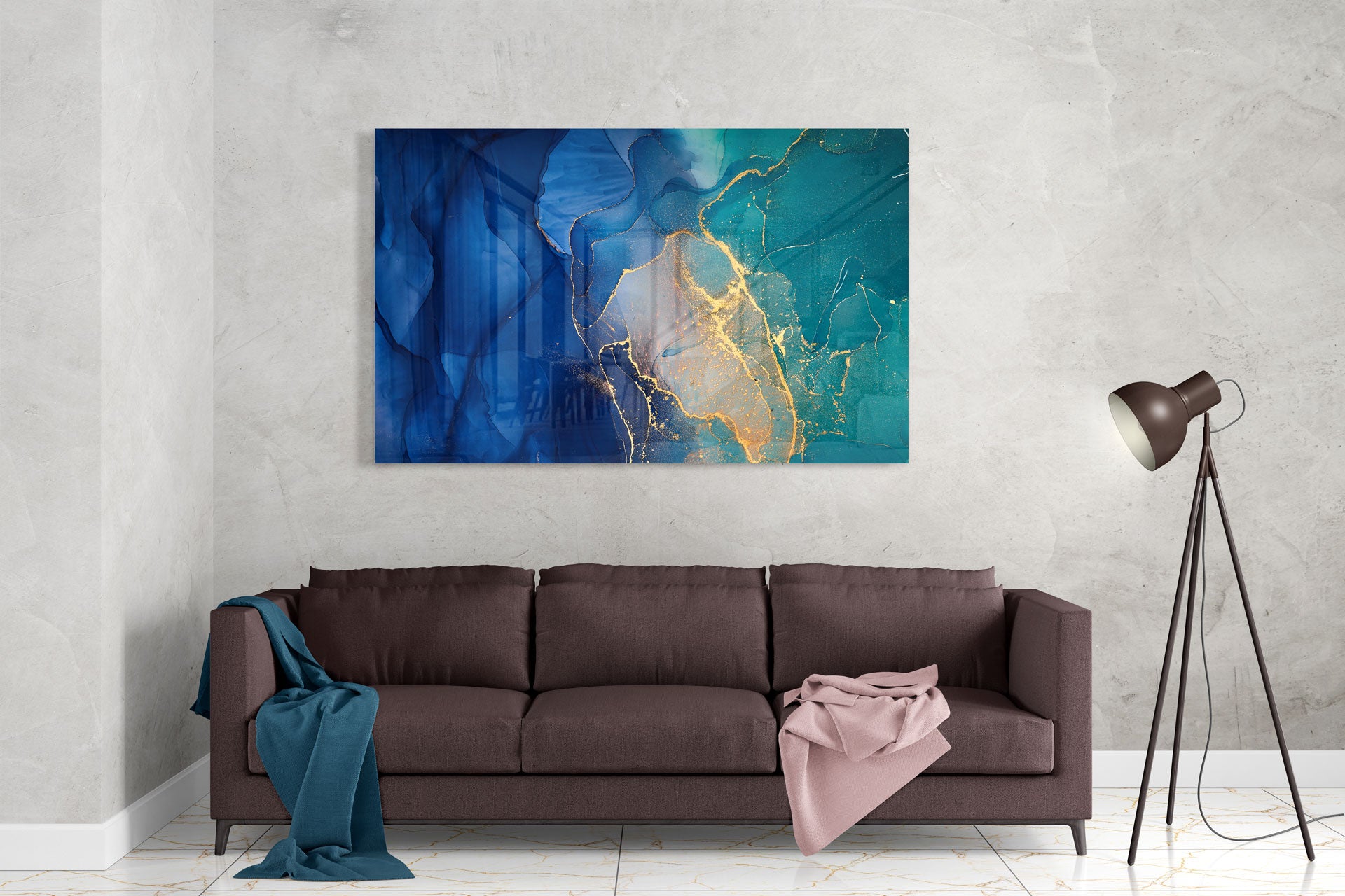 Blue Marble Design II - Elegant Home Decor & Unique Gift Idea for Housewarming, Wedding & Birthday
