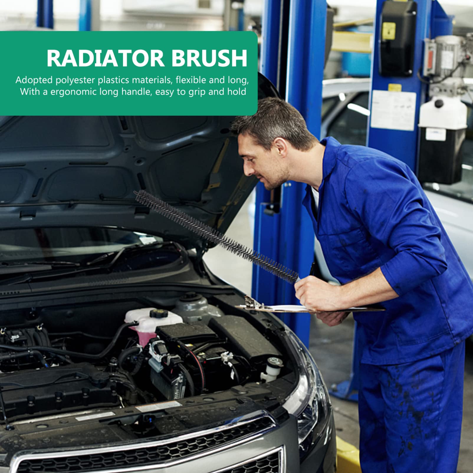 Multipurpose Engine Cleaning Brush - Flexible Radiator Duster & Dryer Vent Cleaner for Car Washing, Home & Auto Maintenance (Perfect for Tight Spaces & Hard-to-Reach Areas)