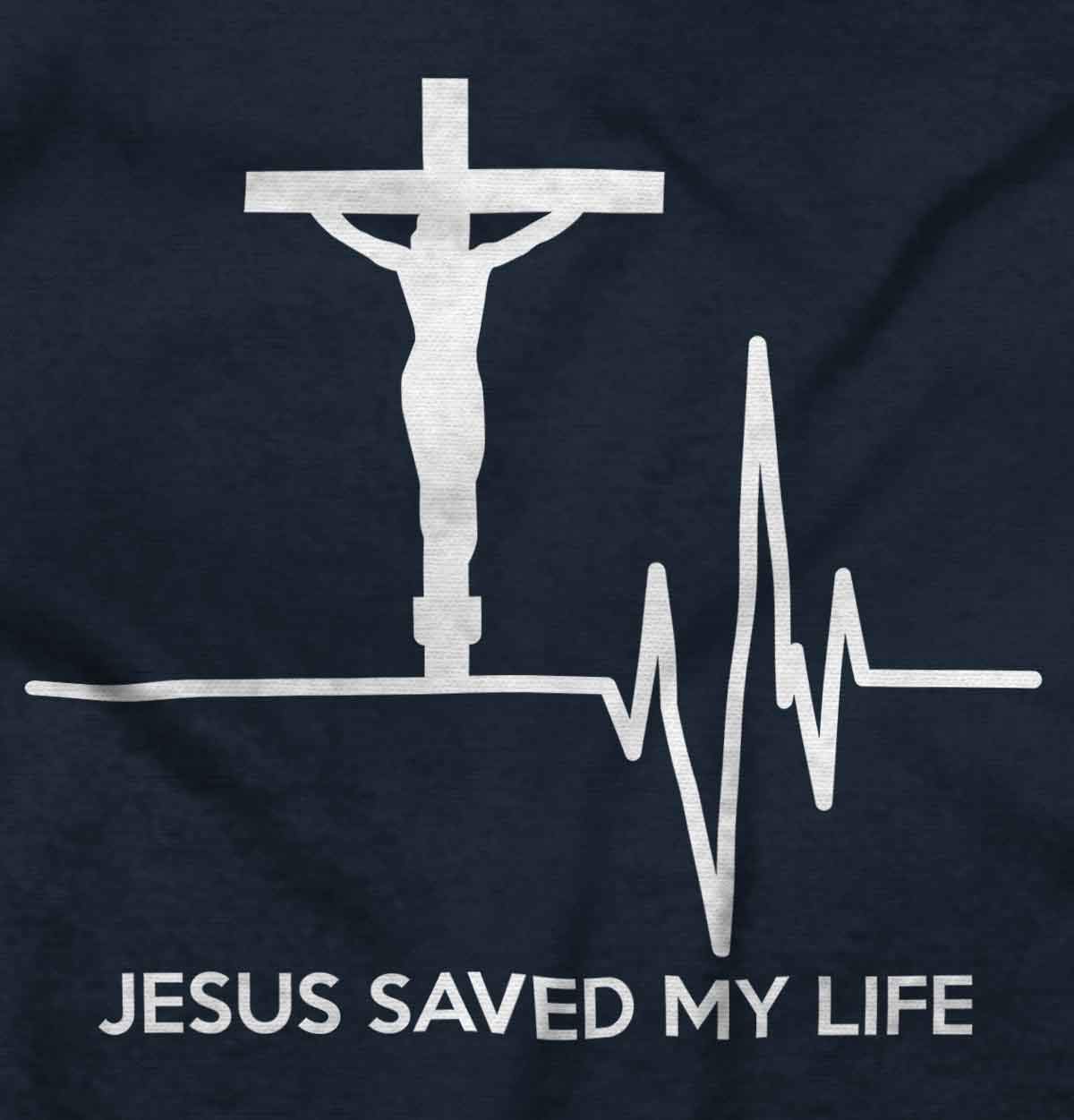 Christian Strong Jesus Saved My Life Crucifix Graphic T-Shirt for Men & Women - Faith Inspired Casual Wear for Church, Bible Study & Everyday Inspiration