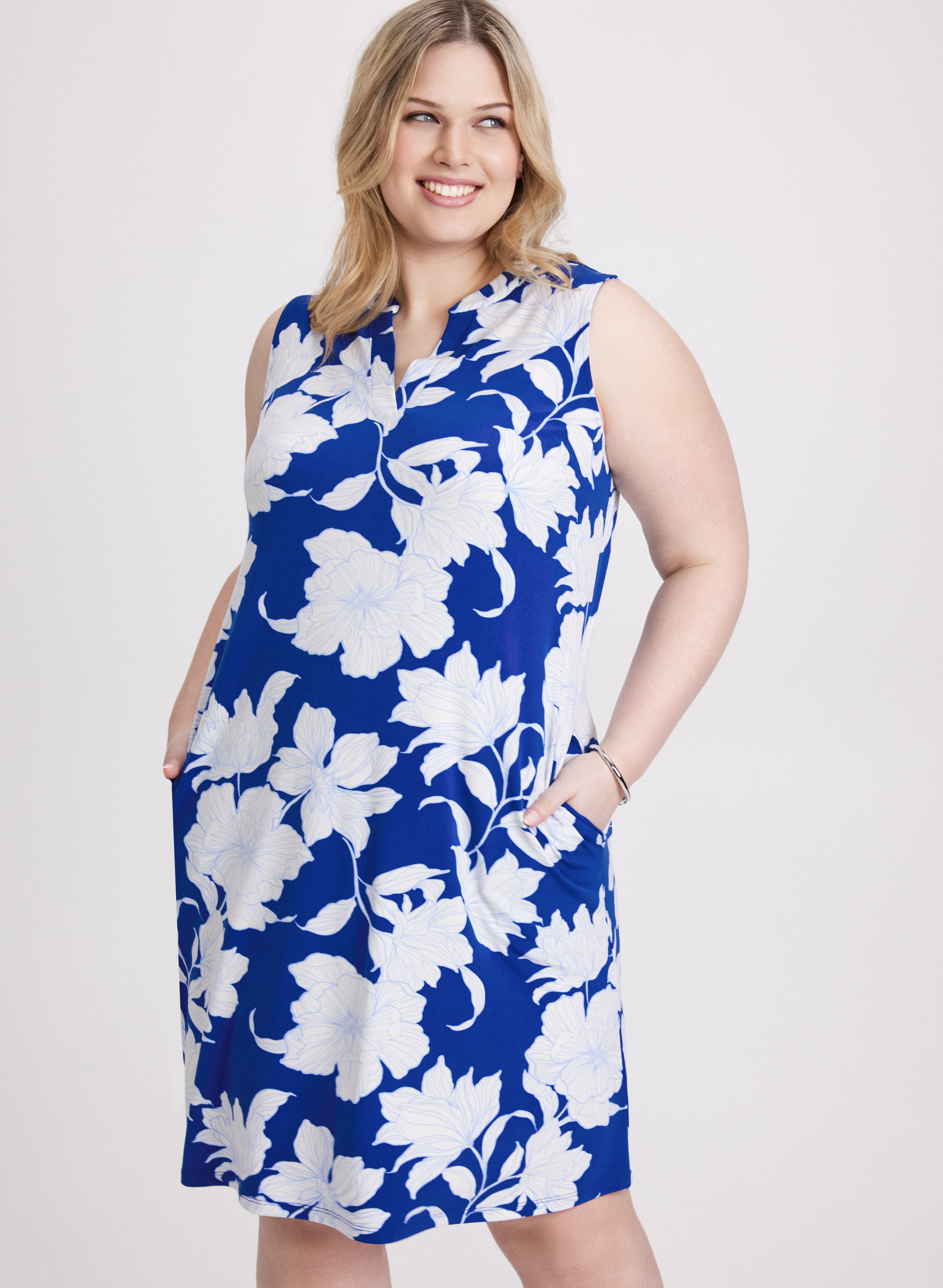 Floral Print Summer Dress for Women - Casual Flowy Day Dress with Pockets - Perfect for Brunch, Beach, and Outdoor Activities