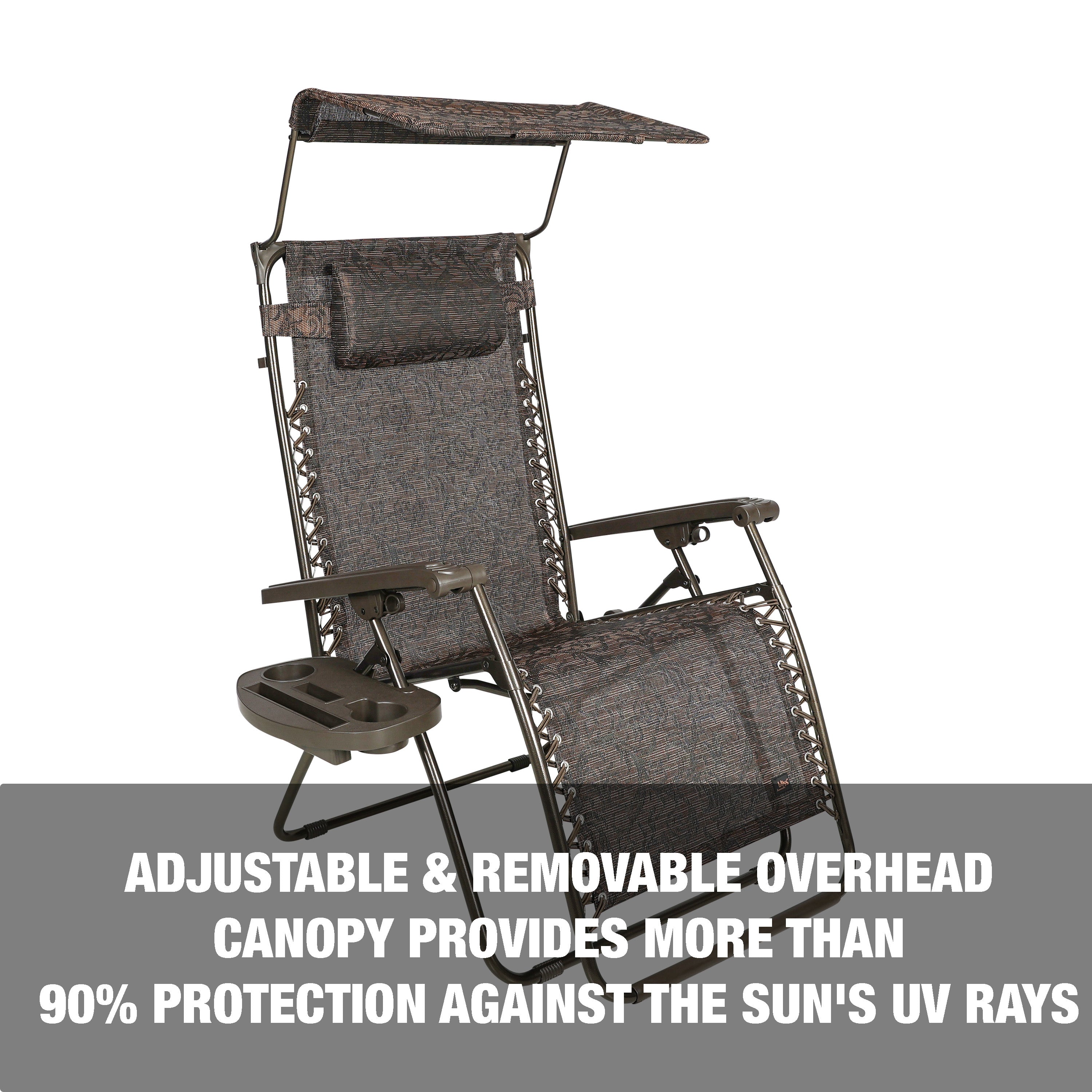 Bliss Hammocks GFC 032 BJ H Gravity Free Chair with Canopy, Drink Tray & Pillow | 32-Inch Wide XL Hammock Chair | Weatherproof & Rust-Resistant | 360 lb Weight Capacity | Perfect for Backyard, Patio & Outdoor Relaxation