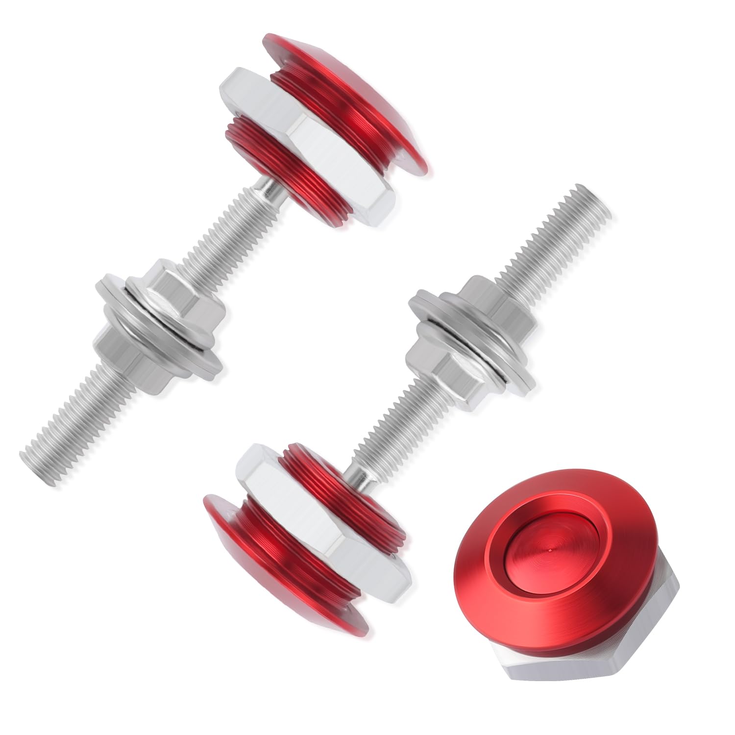 2 Packs Aluminum Alloy Quick Release Hood Pins Kit - 1.01 Inch Bumper Lock Latch Clips for Car, Van & RV Hood Protection (Red) | Durable Car Accessories for Off-Road, Racing & Custom Vehicle Builds