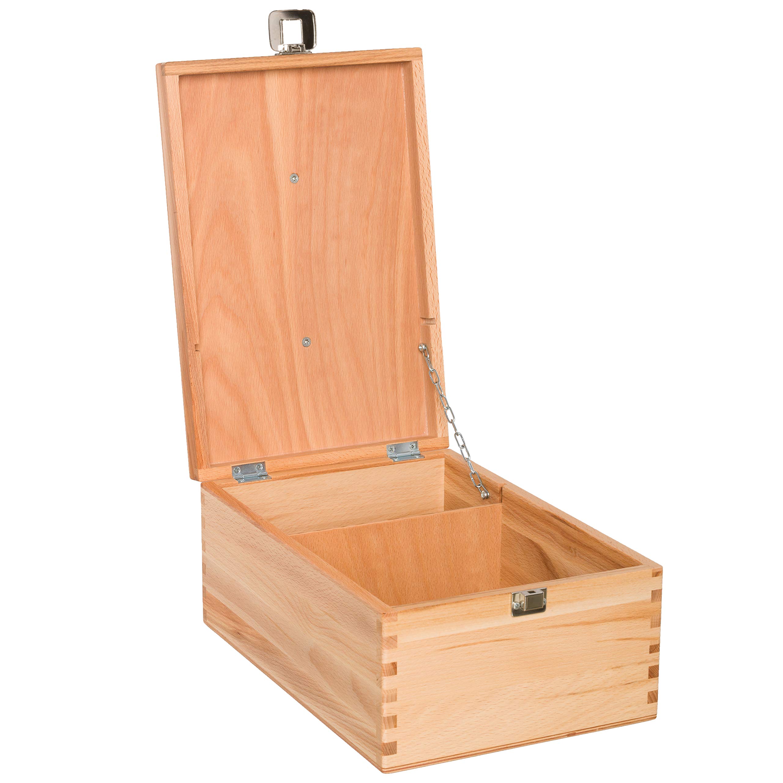 REDECKER Oiled Beechwood Shoe Cleaning Box with Folding Lid - 13.25 x 9 x 5.75 Inches - Wooden Shoe Shine Storage Box for Boots & Dress Shoes - Vintage Style Home & Office Shoe Care Organizer