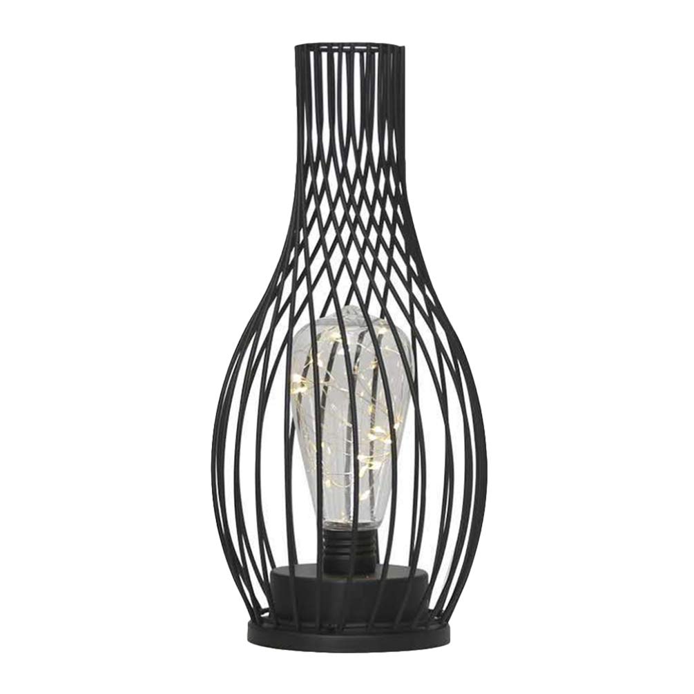 Uonlytech Wrought Iron Vase LED Table Lamp - Decorative Night Light for Bedroom, Living Room & Office | Elegant Iron Home Decor with Soft Glow for Relaxation & Ambience