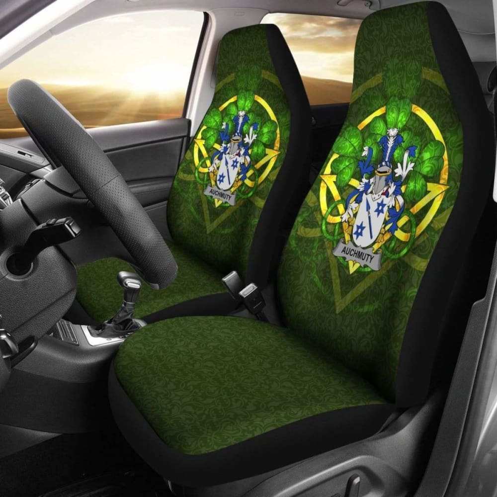 Auchmuty Ireland Car Seat Cover Set of 2 - Celtic Shamrock Design Waterproof Seat Protectors for Cars, SUVs & Trucks - Perfect for St. Patrick's Day & Irish-Themed Decor