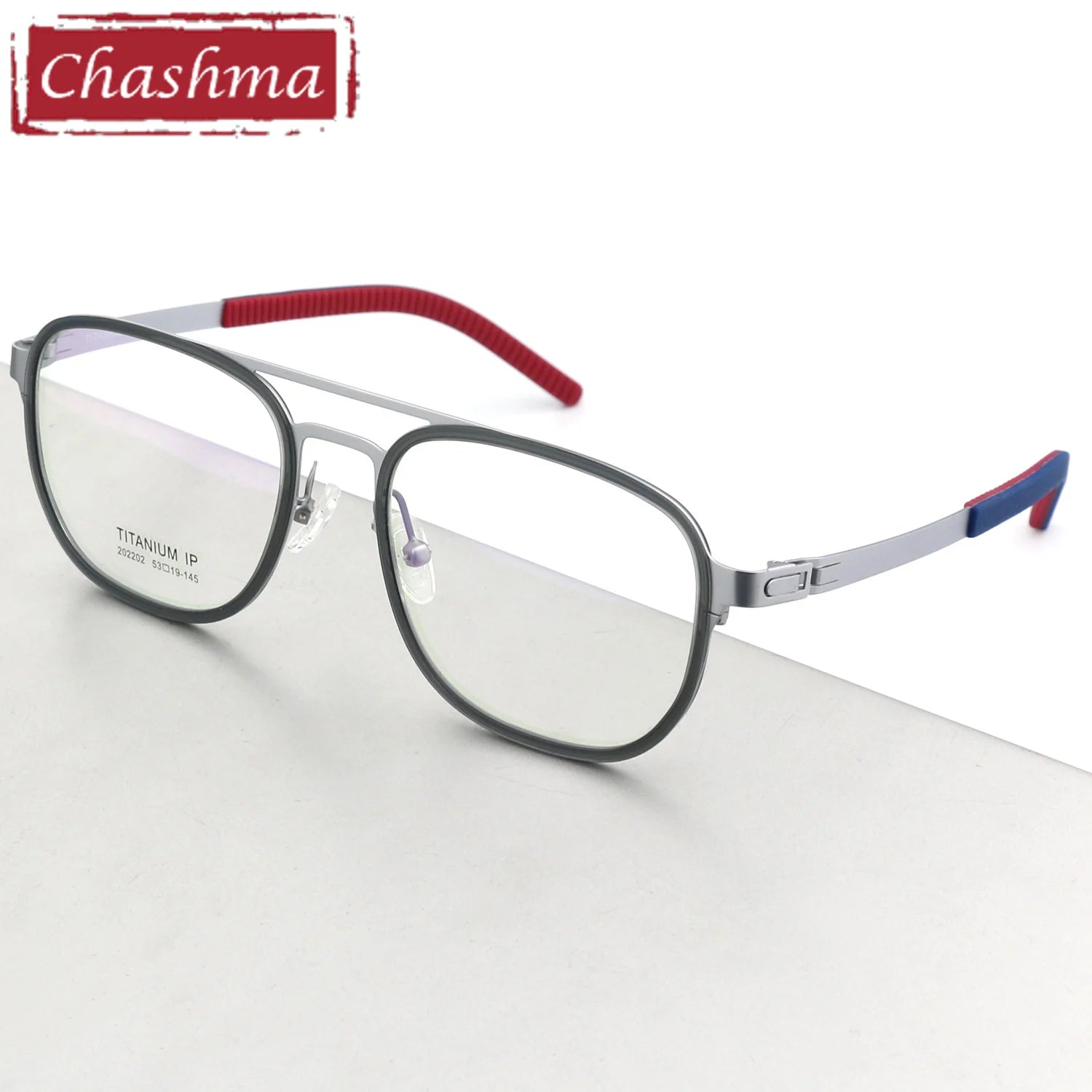 Unisex Titanium Square Full Rim Double Bridge Eyeglasses 4422 - Stylish & Durable for Work, Reading & Everyday Wear
