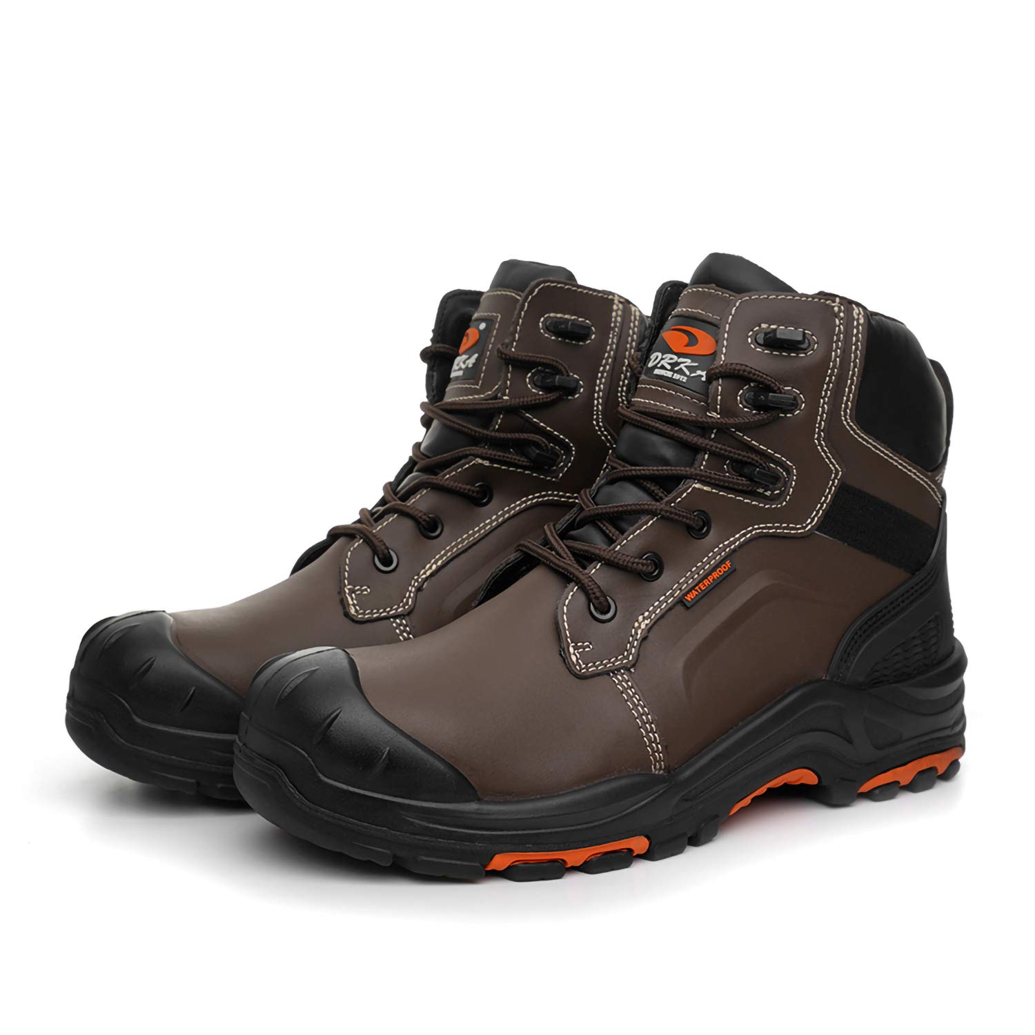 DRKA Men's Winter Boots - Waterproof Leather Hiking Boots for Outdoor & Work | Slip Resistant, Comfortable & Durable for Snow, Hiking & Construction