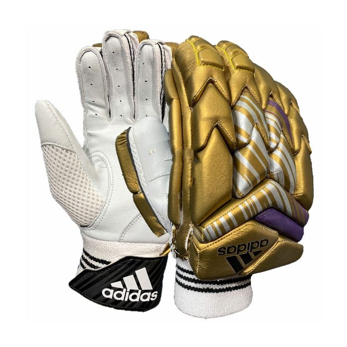 Adidas XT 1.0 Cricket Batting Gloves - Gold/Purple IPL Edition | Premium Leather Protection for Cricket Players | Perfect for Practice & Tournament Matches