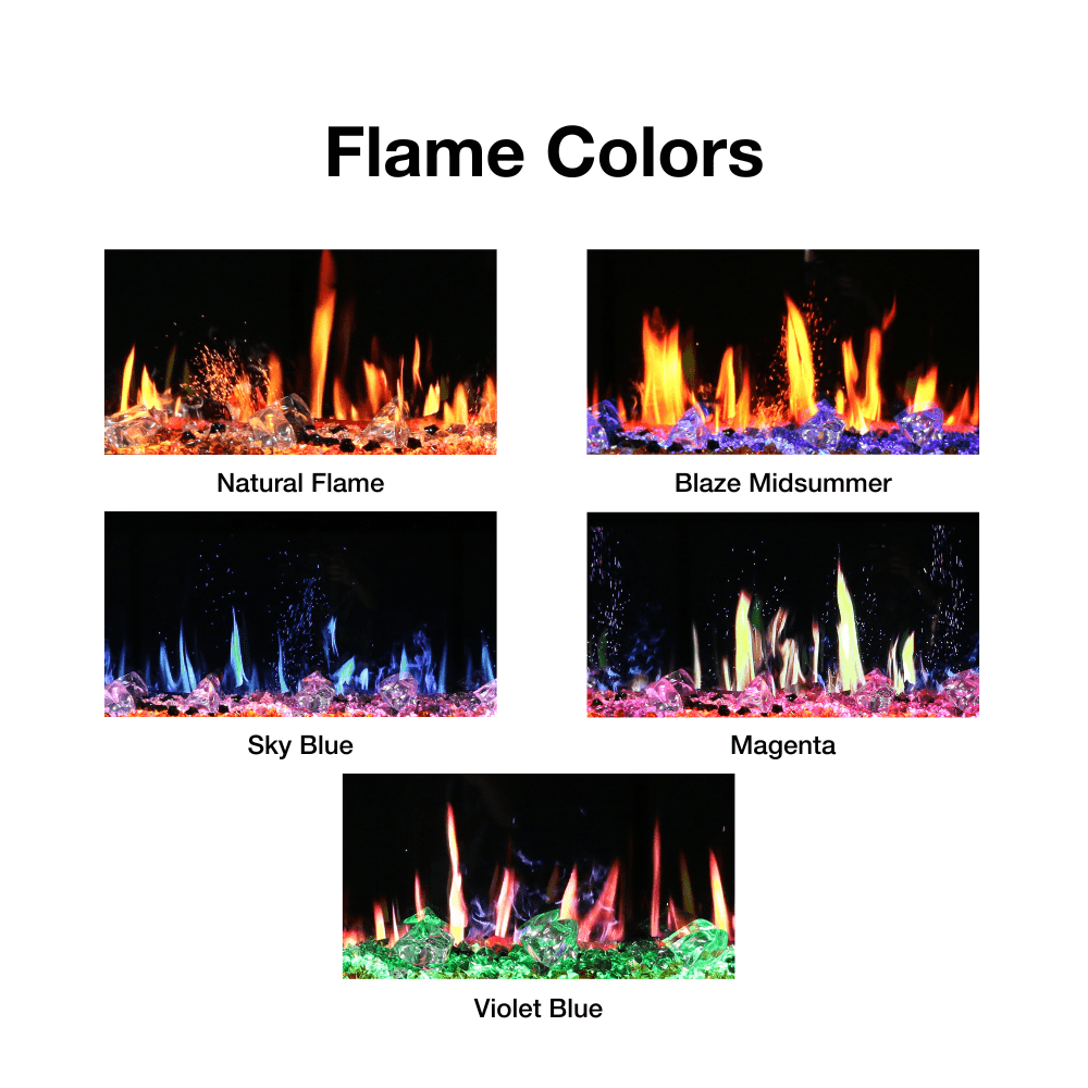 Litedeer Homes WarmCastle 3-Sided Smart Electric Fireplace with Realistic Flame Effect - Perfect for Living Rooms, Bedrooms, and Offices