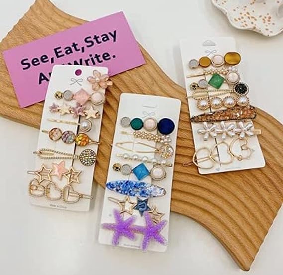 8pcs Metal Hair Clips for Women - Fashion Hairpins & Jewelry Accessories for Party & Wedding
