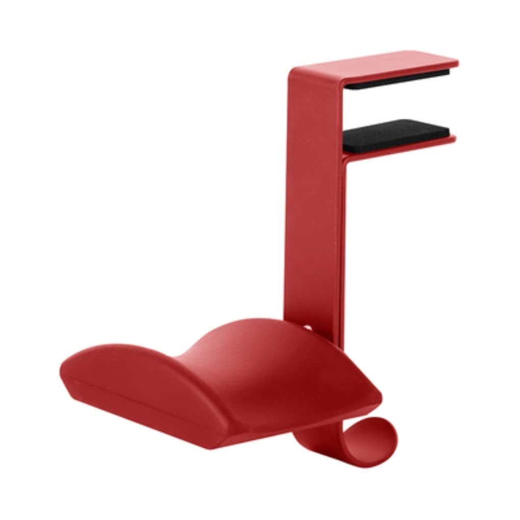 Universal Gaming Headphone Stand - Space Saving Desk Mount Holder with Hanger Bracket for Displaying Headsets (Red, Size C) - Perfect for Gaming Setups, Home & Office Desks