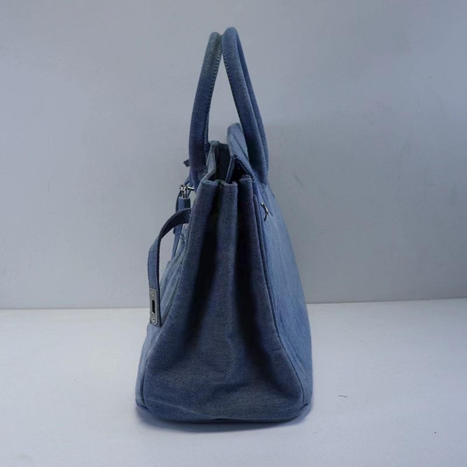 Women's Large Capacity Denim Tote Bag - Stylish Underarm Shoulder Satchel for Beach, Travel, Shopping & Daily Use | Perfect for Work, Gym, and Weekend Outings