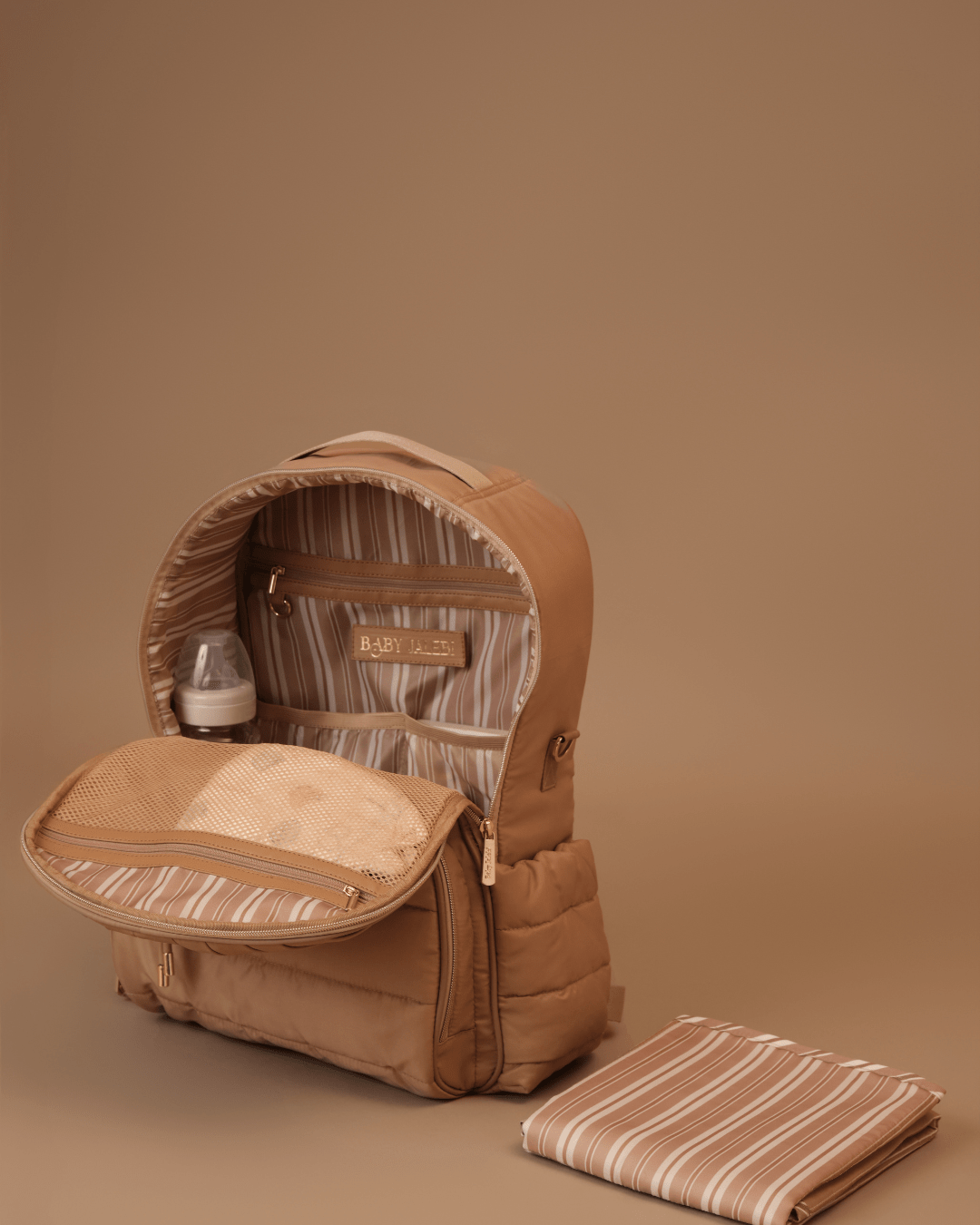 The Coast Diaper Bag - Premium Mocha Diaper Backpack for Moms, Large Waterproof Baby Bag with Insulated Bottle Pockets & Changing Pad - Perfect for Travel, Daycare & On-the-Go Parenting