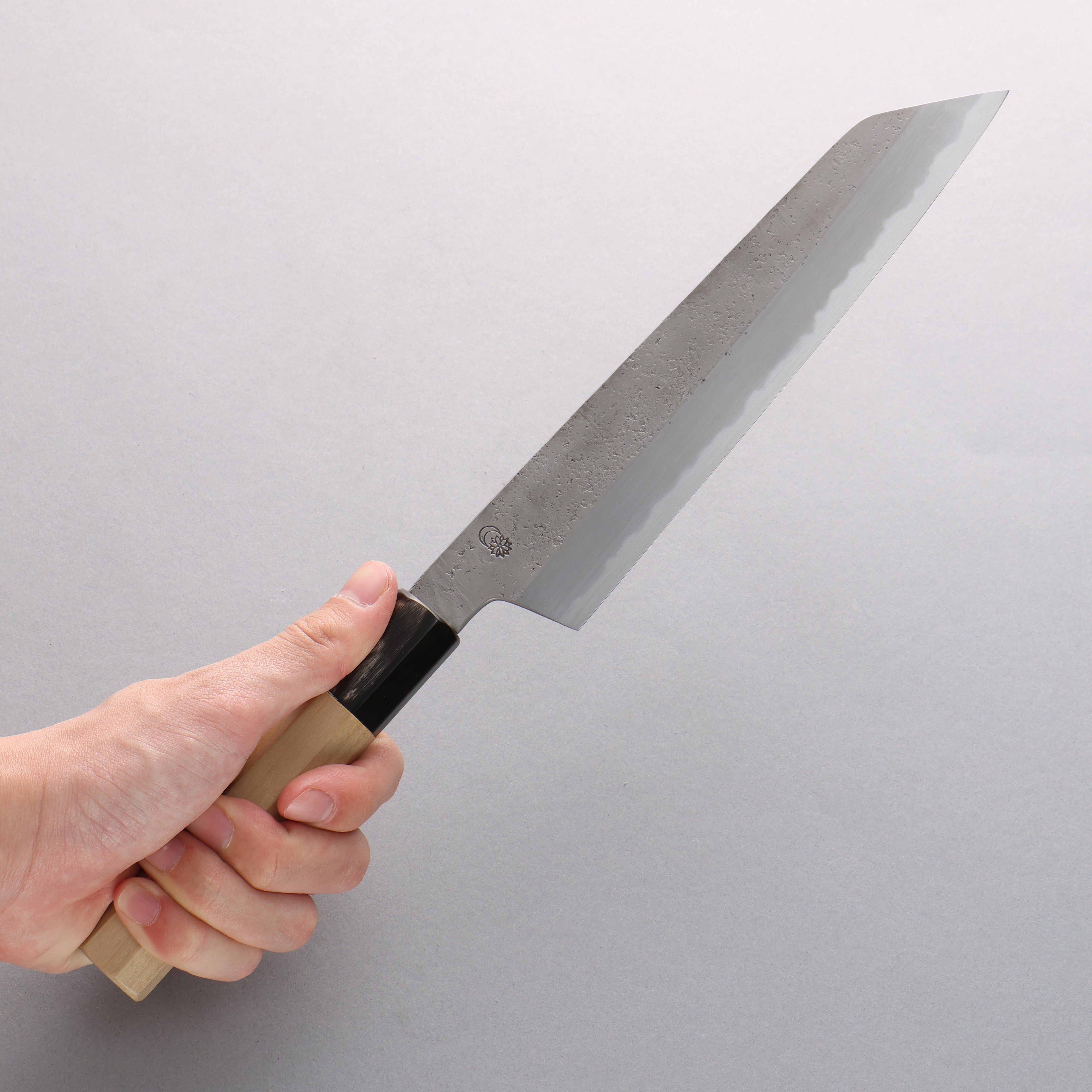 Premium Kikuzuki White Steel No.2 Nashiji Kiritsuke Gyuto 210mm Japanese Chef Knife with Magnolia Wood Handle - Perfect for Sushi, Meat Slicing & Professional Kitchen Use