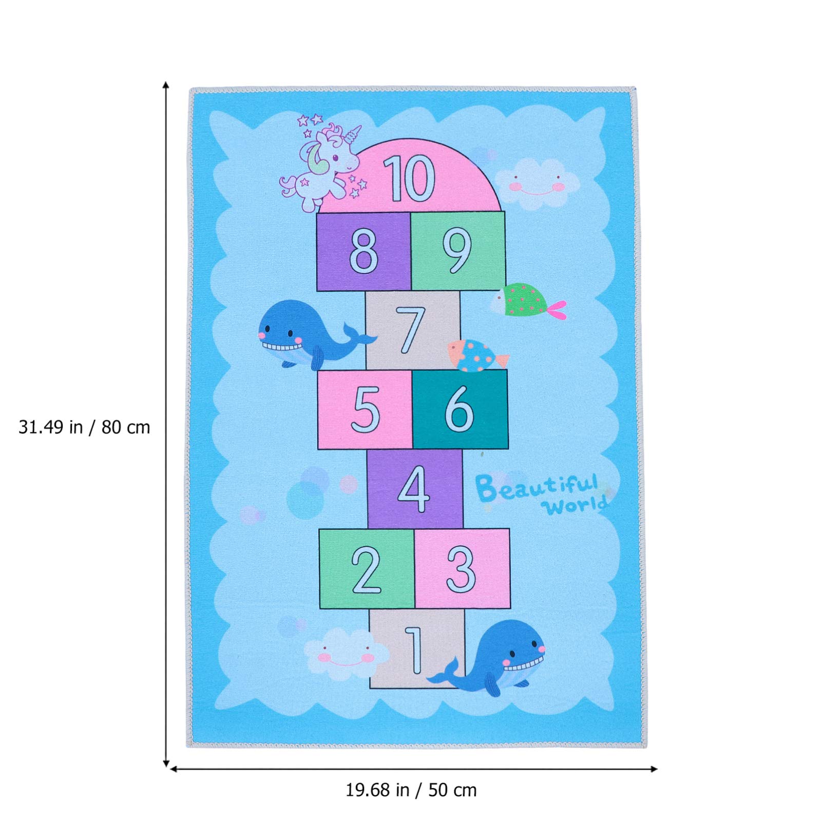 VOSAREA Non-Slip Kids Play Mat - Educational Counting Game Rug with Sensory Textures | Montessori Floor Carpet for Toddlers & Children | Perfect for Playrooms, Daycares & Homeschool Learning Activities