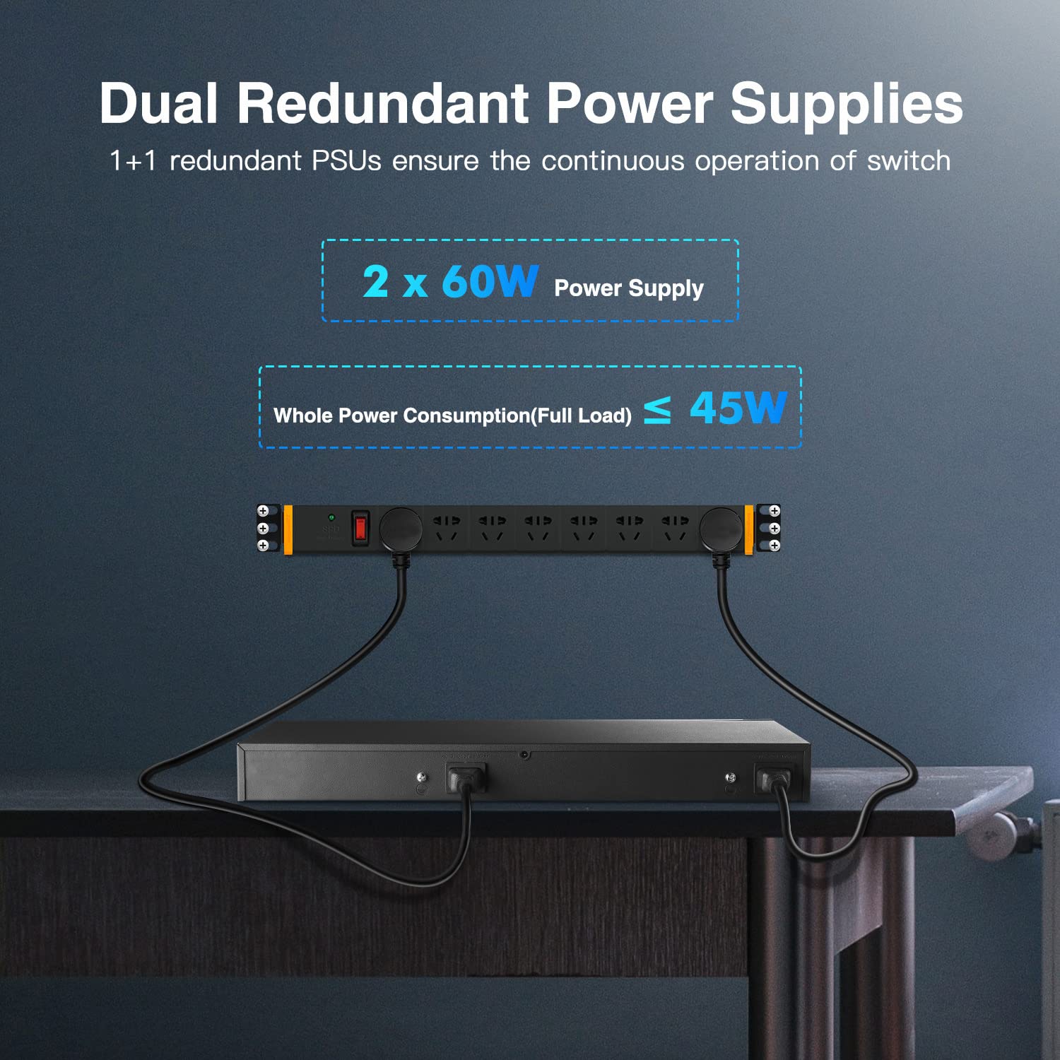 MokerLink 48 Port Gigabit Ethernet Switch with 2 SFP Ports, Dual Power Supply, Fanless Metal Rackmount - Unmanaged Plug and Play Network Switch for Office, Data Center, and Home Networking