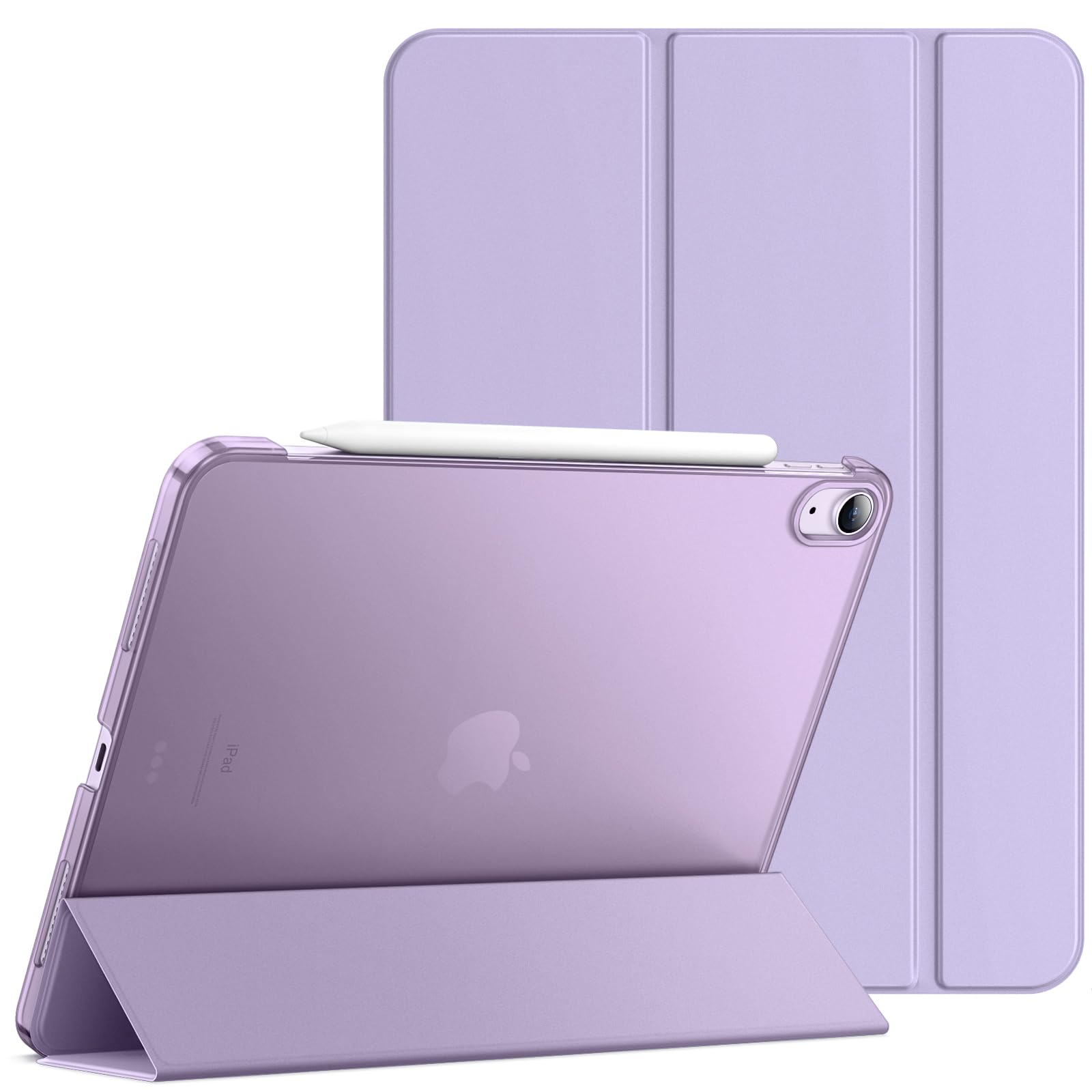 JETech Slim Stand Hard Back Shell Cover for iPad Air 11-Inch M3/M2 (2025/2024) & iPad Air 5 (2022 5th Generation 10.9-Inch) | Auto Wake/Sleep Protective Case in Light Purple | Perfect for Work, Travel & Home Use