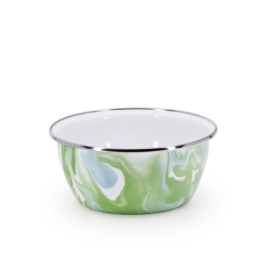 Modern Monet Swirl Enamelware Bowls - Set of 4 for Cereal, Salad, Soup & Dessert - Durable & Stylish Kitchen & Dining Essentials for Home, Picnic & Camping