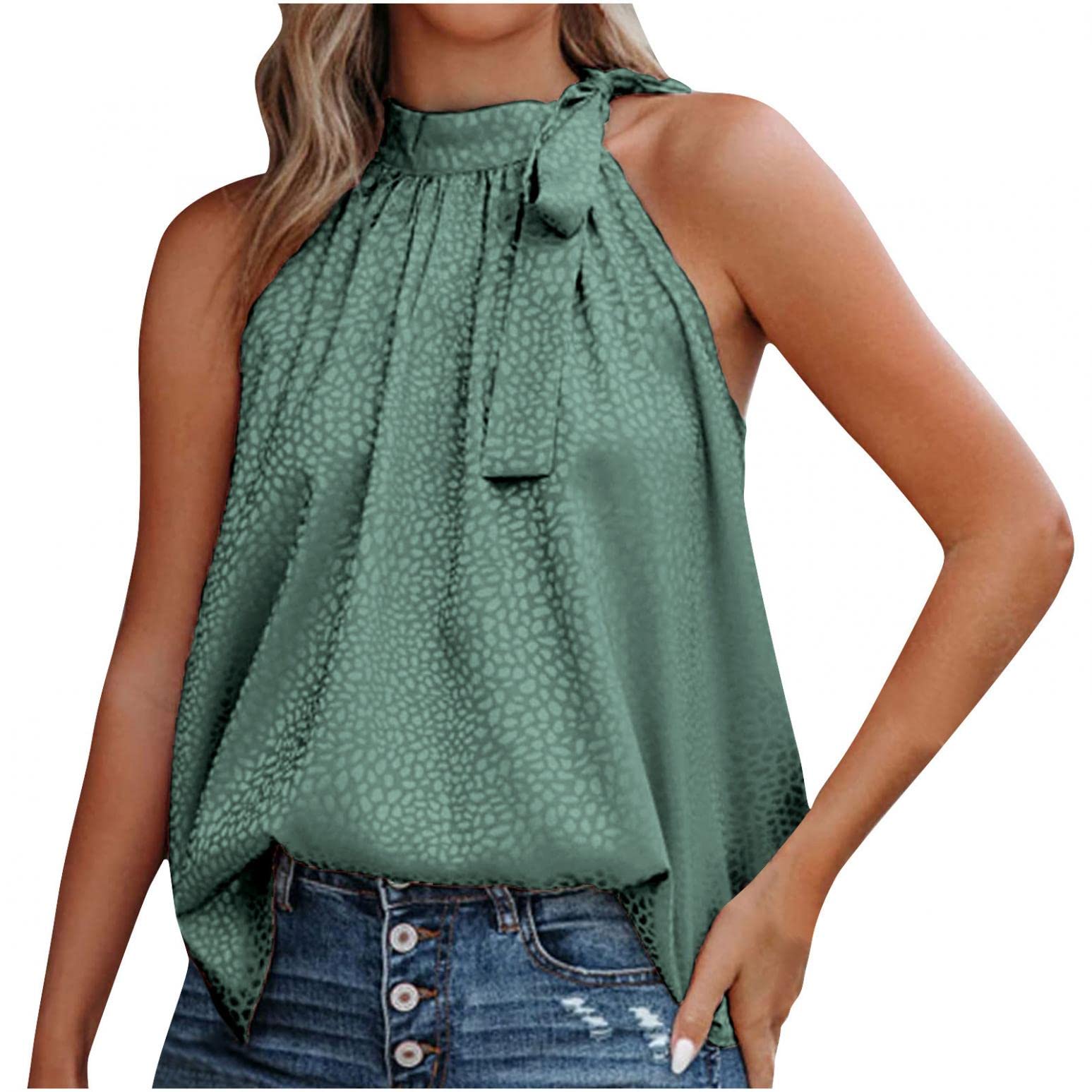 Women's Halter Neck Sleeveless Tank Tops - Summer Casual & Dressy Basic Shirts for Women - Perfect for Beach, Gym, and Everyday Wear