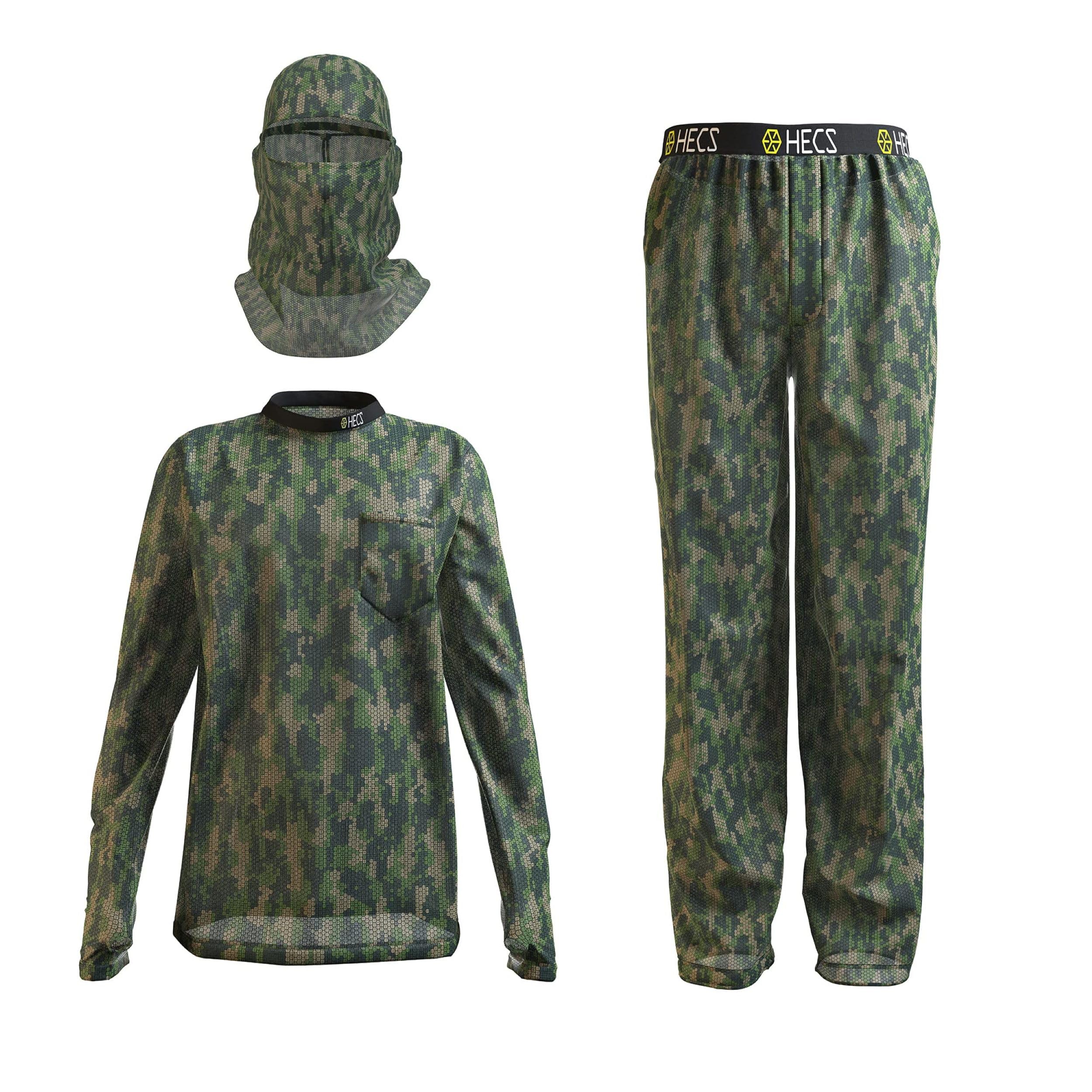 HECS Lightweight Hunting Camo Suit with Bioelectric Shielding Technology - Men's Stealth Hunting Gear for Deer & Turkey - Waterproof & Breathable for All-Weather Outdoor Adventures