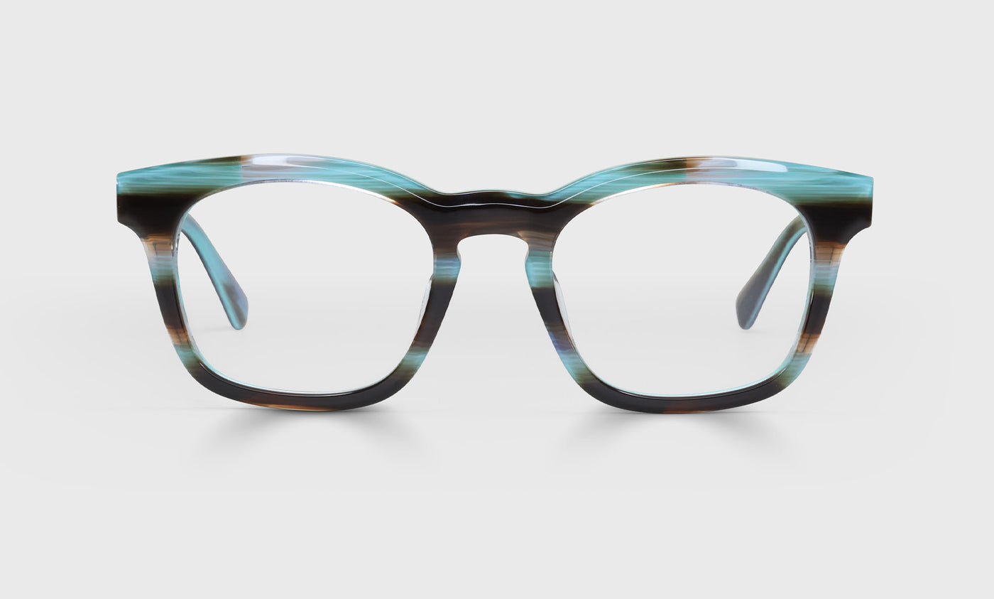Humble Narrator Color 59 Blue Stripe Front and Temples - Stylish Eyeglasses for Reading, Work, and Everyday Fashion