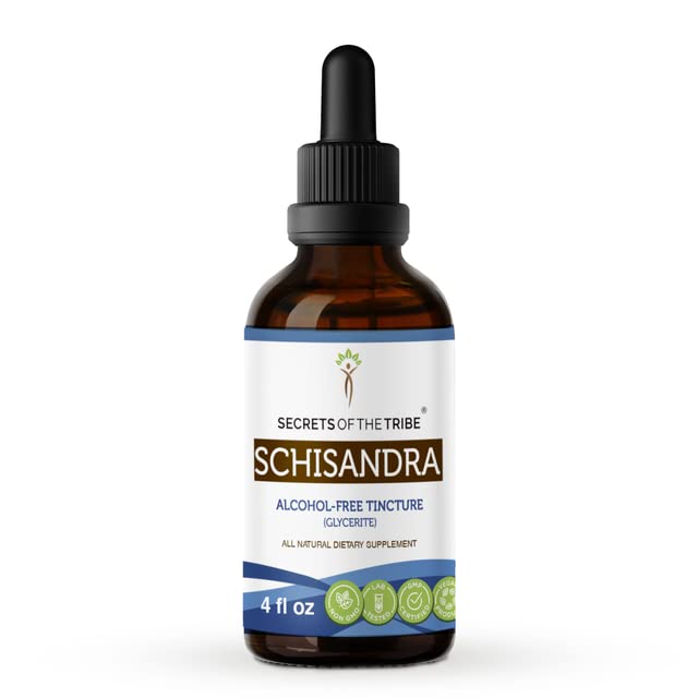 Alcohol-Free Schisandra Chinensis Tincture - High Potency Schisandra Berry Extract Drops (4oz) for Stress Relief, Liver Support & Energy Boost | Organic Herbal Supplement for Wellness & Adaptogenic Benefits