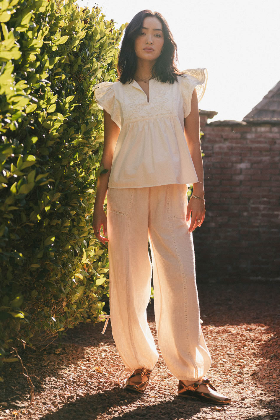 Avery Crinkle Joggers in Oatmeal - Soft Comfortable Women's Lounge Pants for Yoga, Running & Casual Wear
