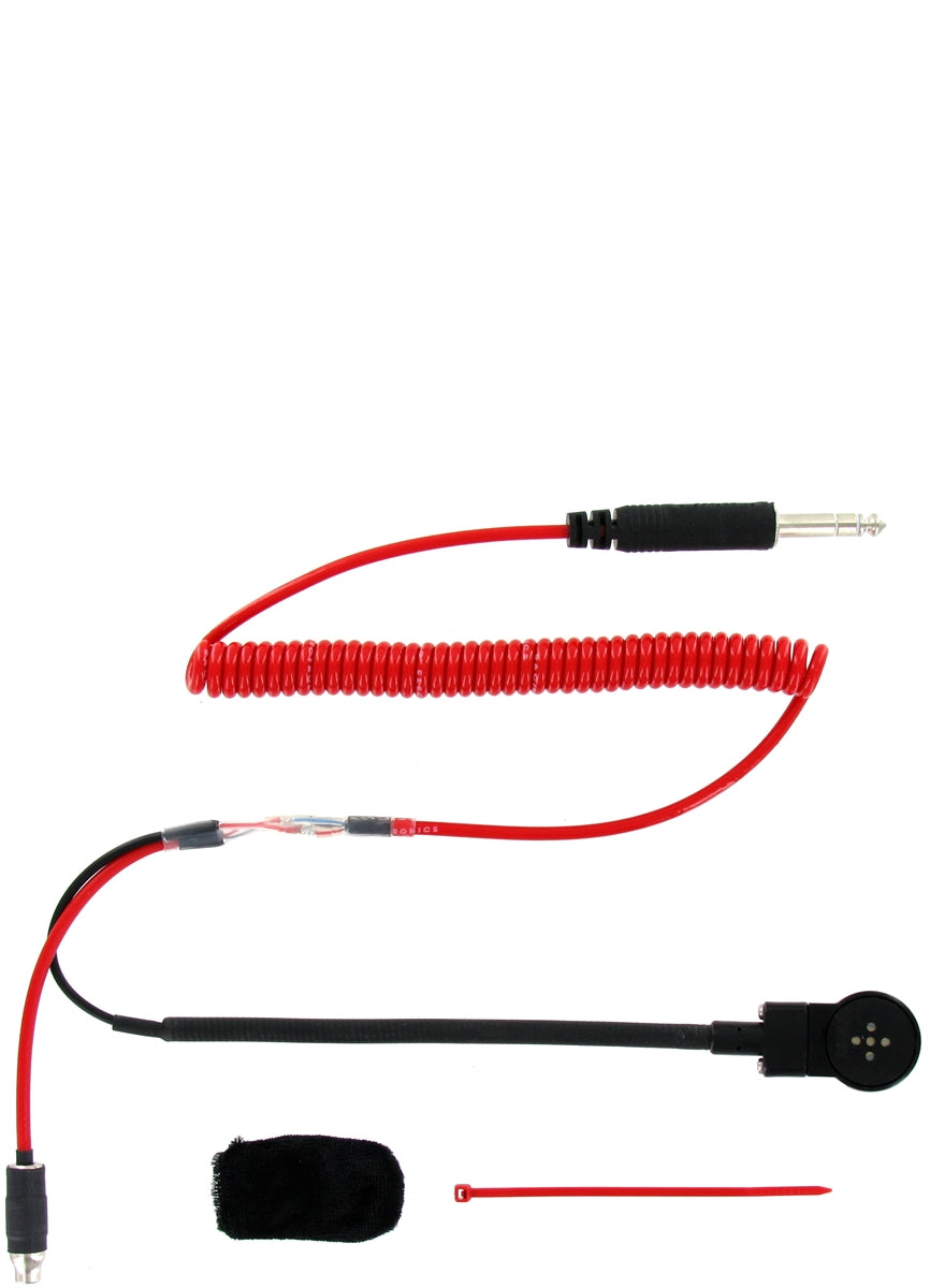 Standard Helmet Kit with Flex Boom Microphone & 3-Conductor Coil Cord - Perfect for Motorcycle, Construction & Safety Helmets
