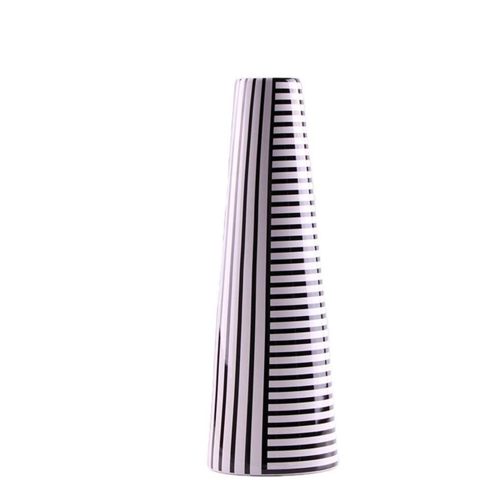 Modern Minimalist Nordic Black and White Striped Ceramic Vase - Creative Home Decor for Living Room, Study, Office - Flower Arrangement Centerpiece (Color: C)